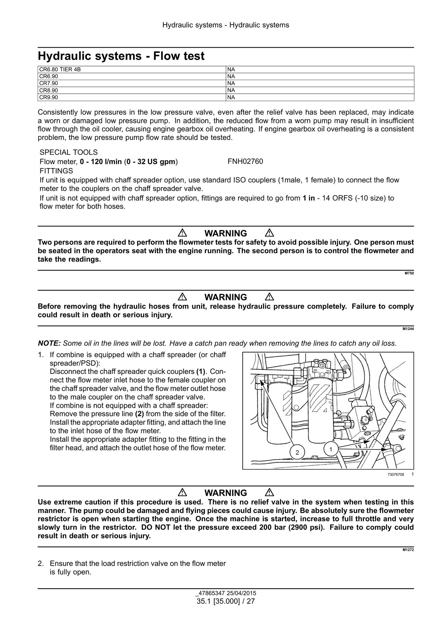 New Holland CR6.80 CR6.90 CR7.90 CR8.90 CR9.90 Combine Factory Workshop Service Manual 47878222