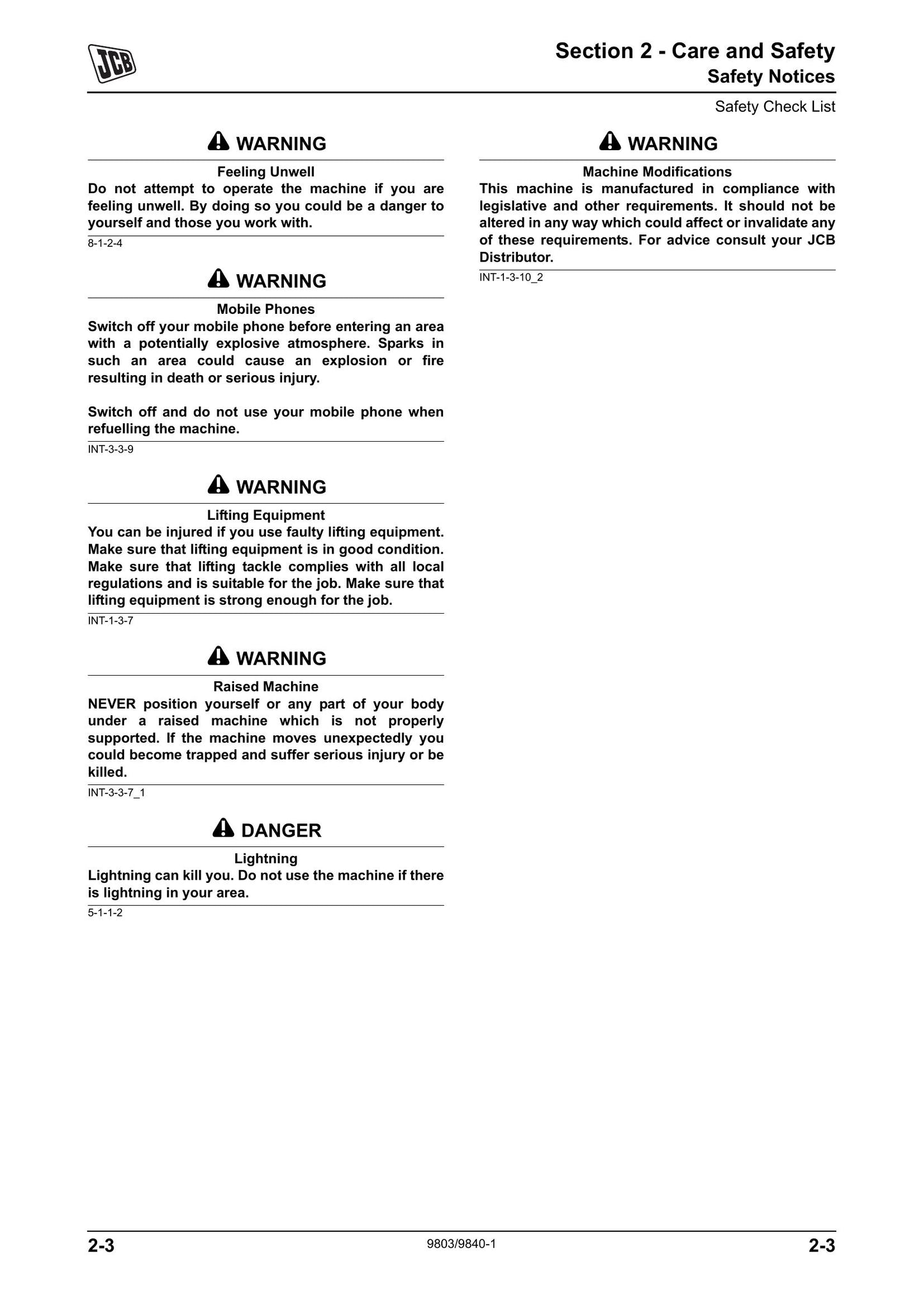 JCB FM25 Ground Care Mower Factory Workshop Service Manual 9803/9840-1