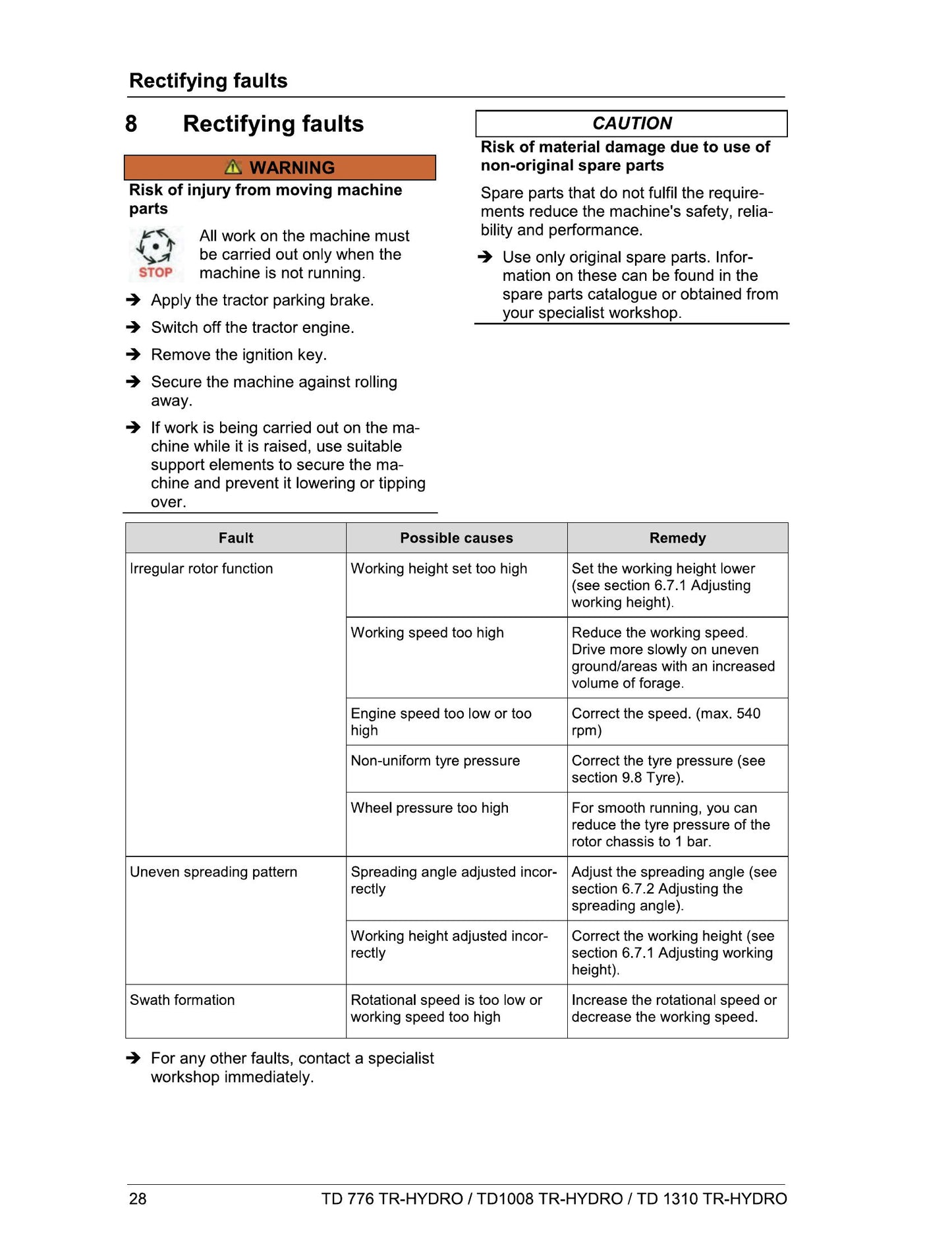 MASSEY FERGUSON TD 776 TD 1008 TD 1310 Tractor Factory Workshop Operator Manual