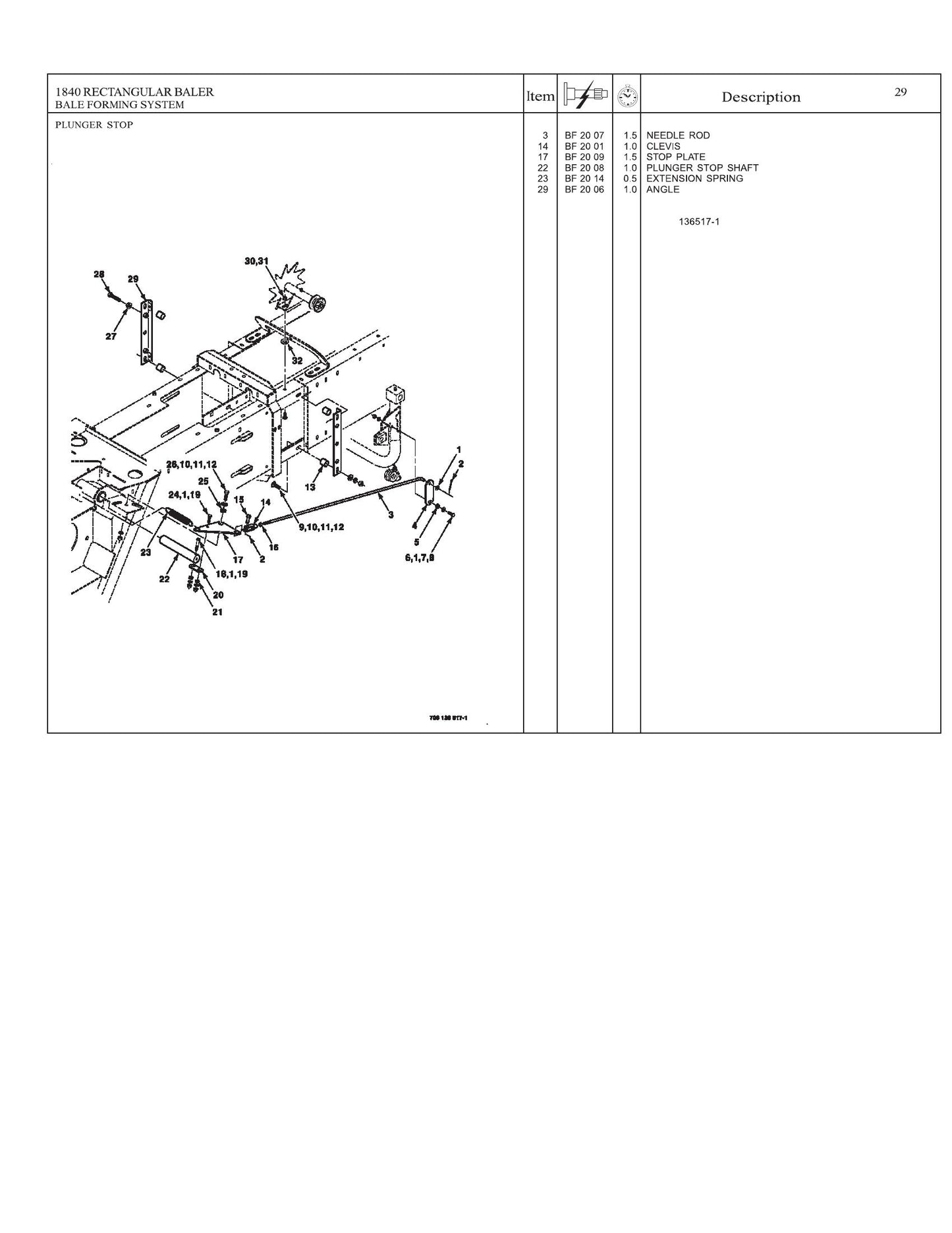 AGCO 1840 Small Square Baler Repair Time Schedule 4283536M1