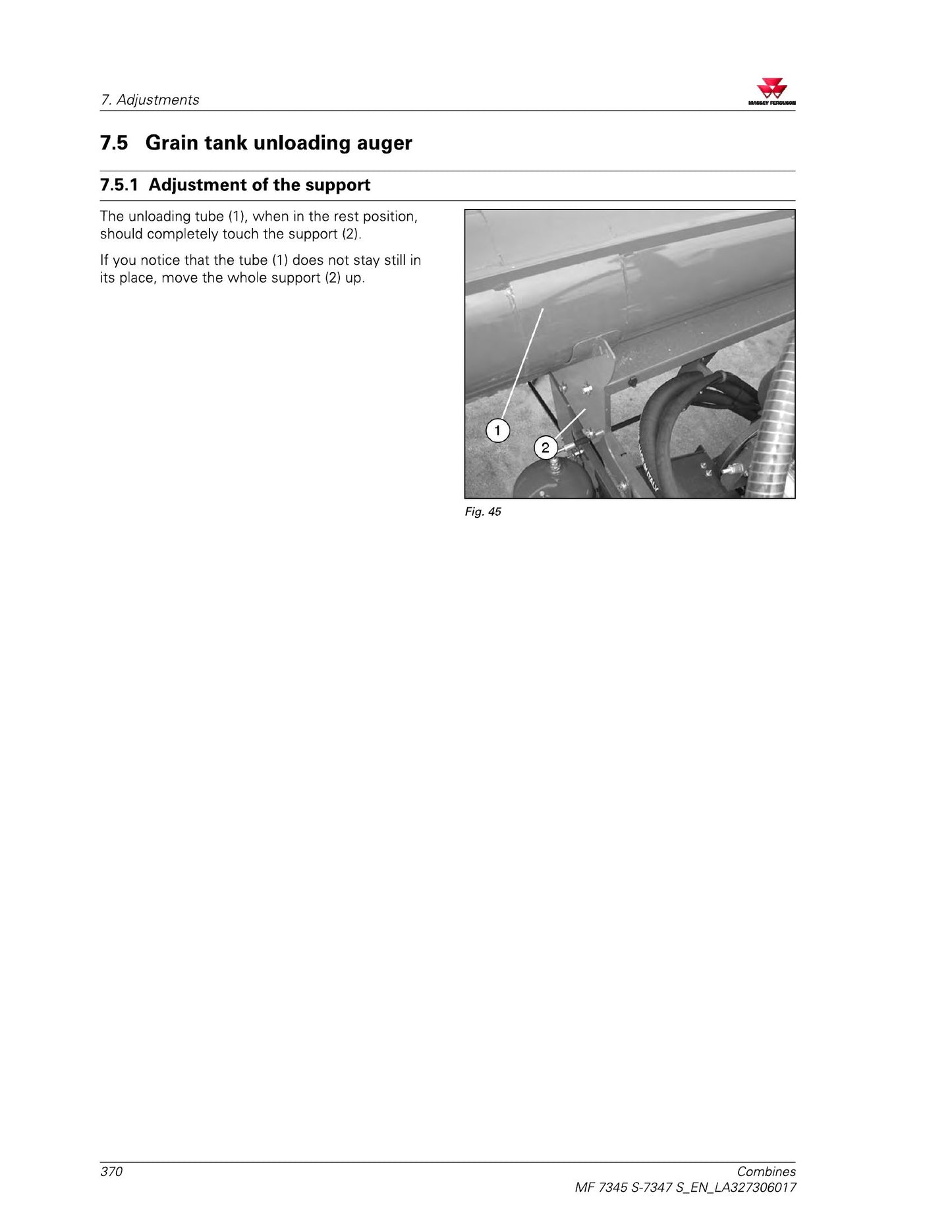 MASSEY FERGUSON MF 7345 S MF 7347 S Combine Factory Workshop Operator Manual