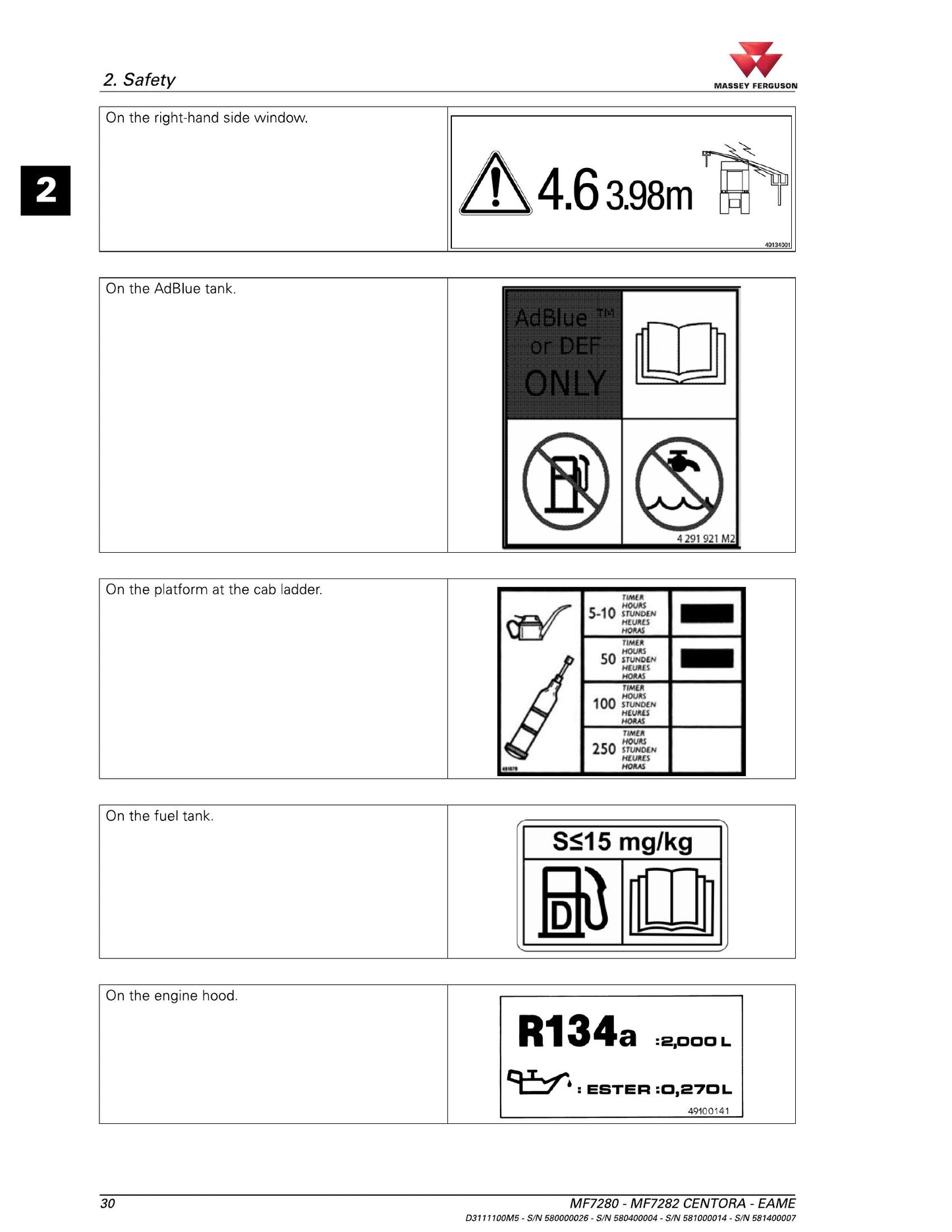 MASSEY FERGUSON MF7280 MF7282 CENTORA Combine Harvester Factory Workshop Operator Manual D3111100M5