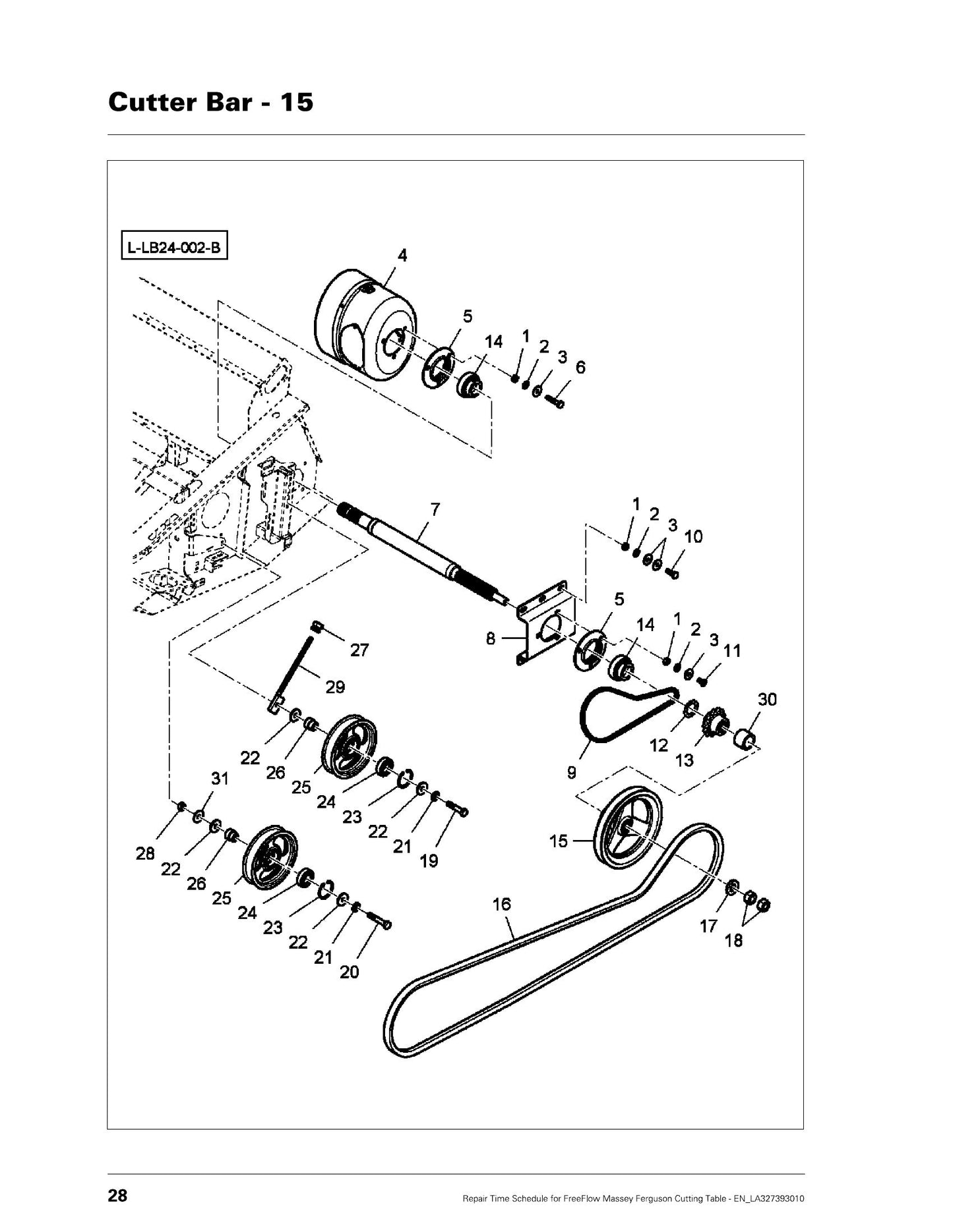 MASSEY FERGUSON FreeFlow Cutting Table Harvester Repair Time Schedule EN_LA327393010