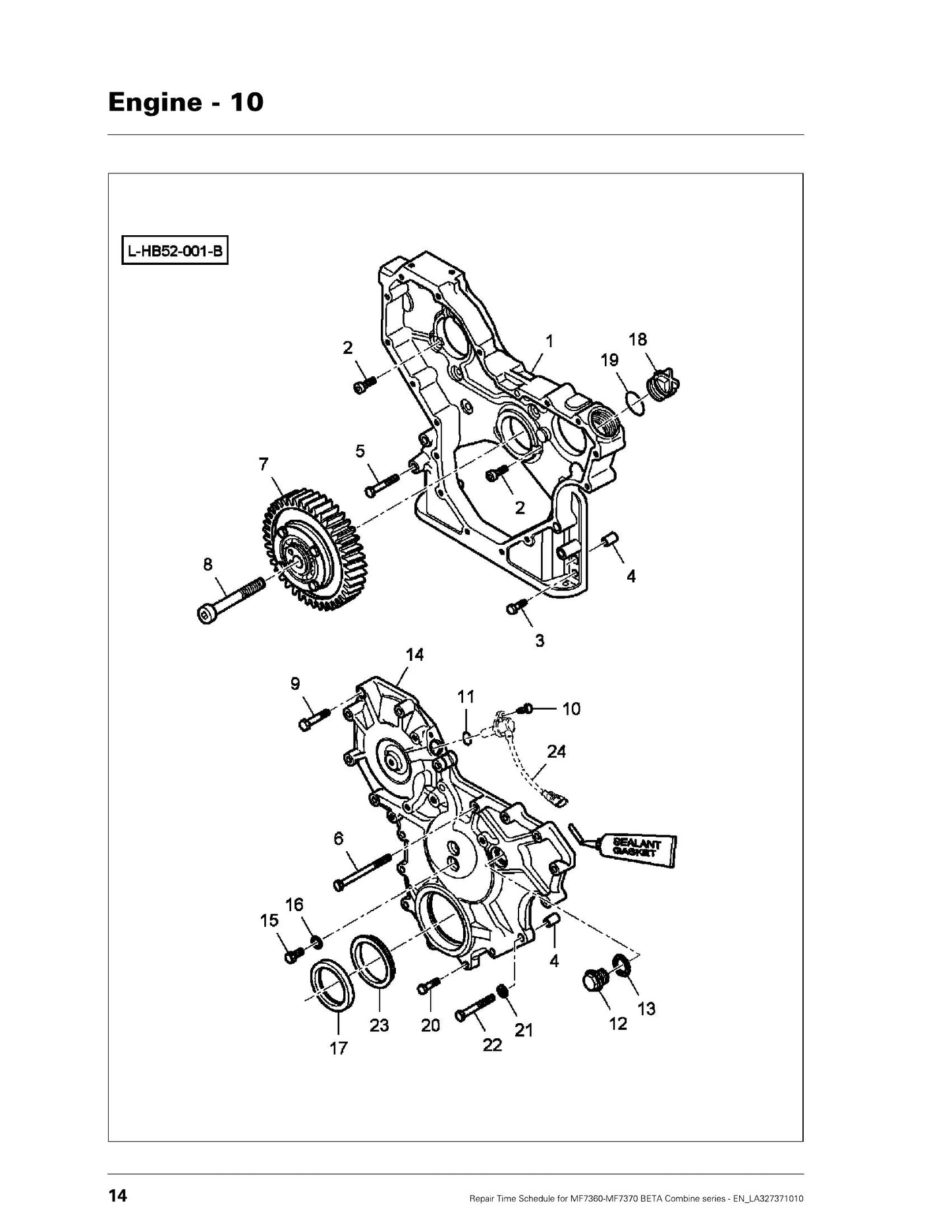 MASSEY FERGUSON MF7360 MF7370 Combine Repair Time Schedule EN_LA327371010