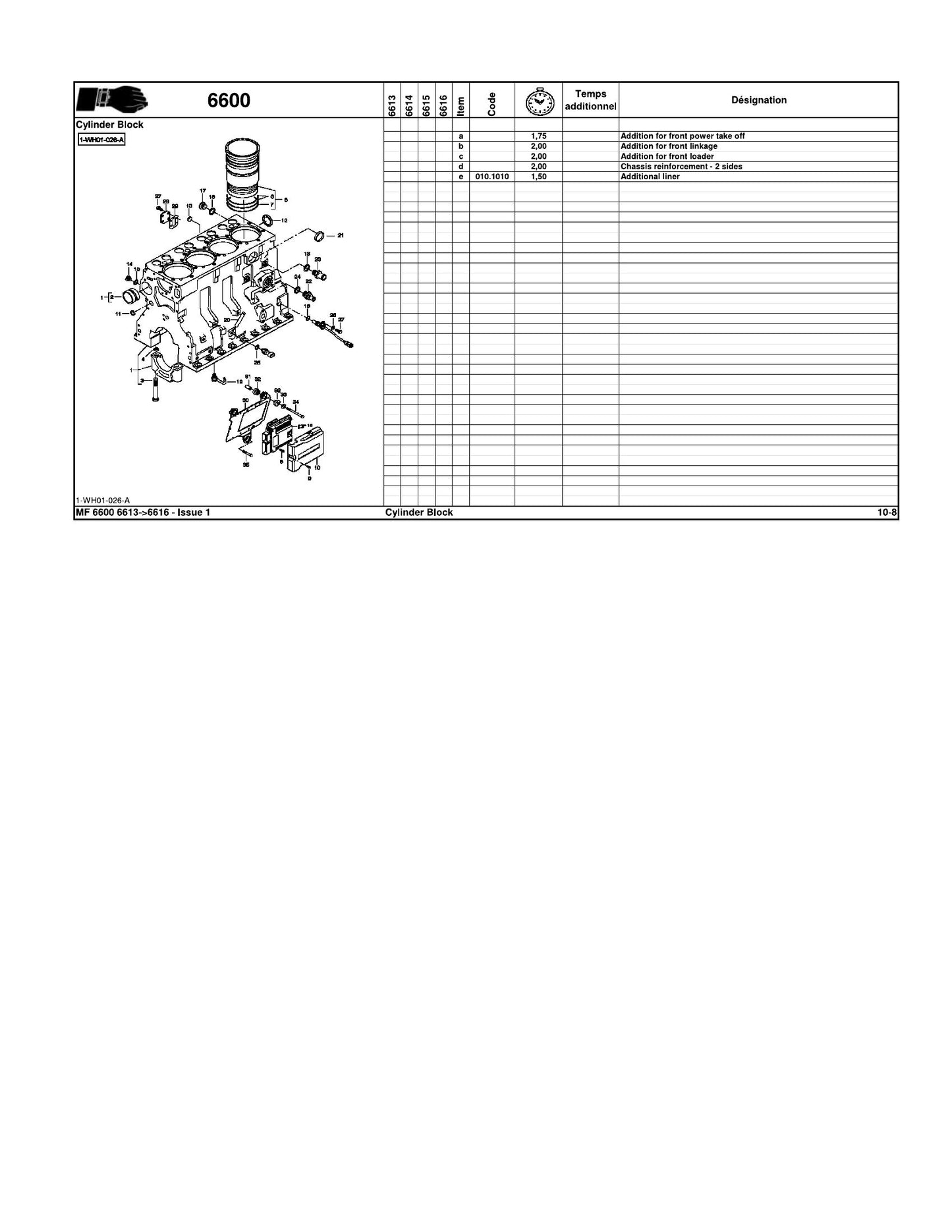 MASSEY FERGUSON MF 6600 Tractor Factory Workshop Parts Catalog 7060607M2
