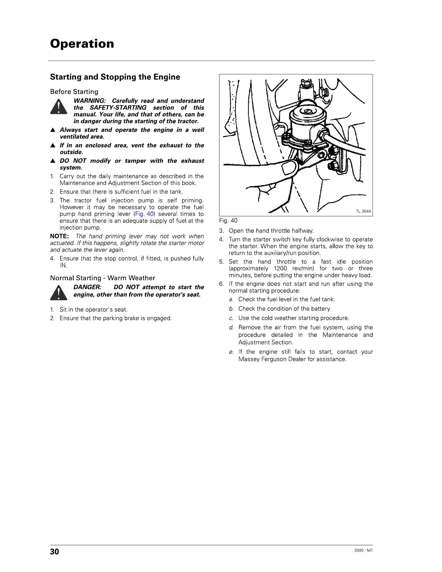 AGCO 3315 3325 3330 3340 3350 3355 Tractor Operator Instruction Book