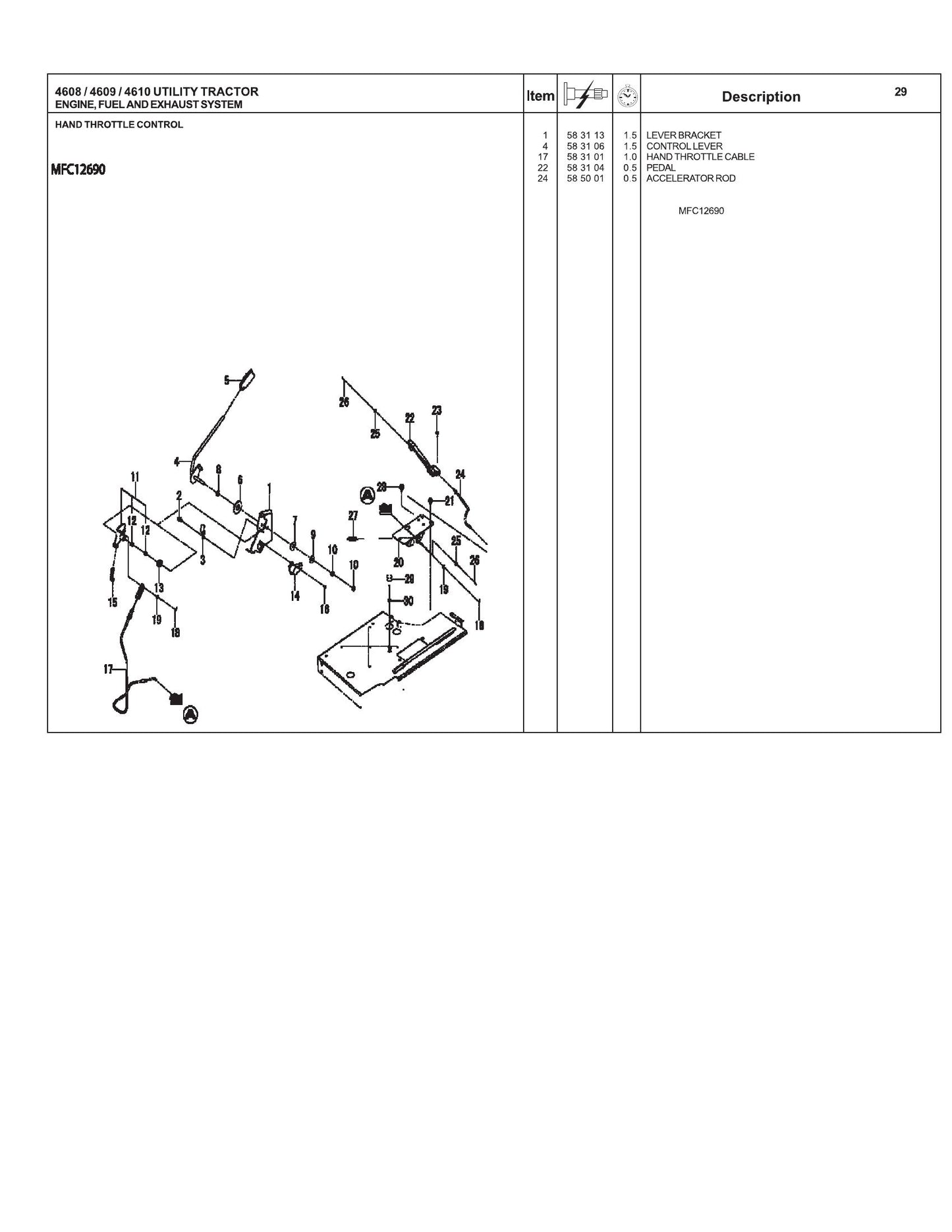 AGCO 4608 4609 4610 Tractor Repair Time Schedule 4283520M2