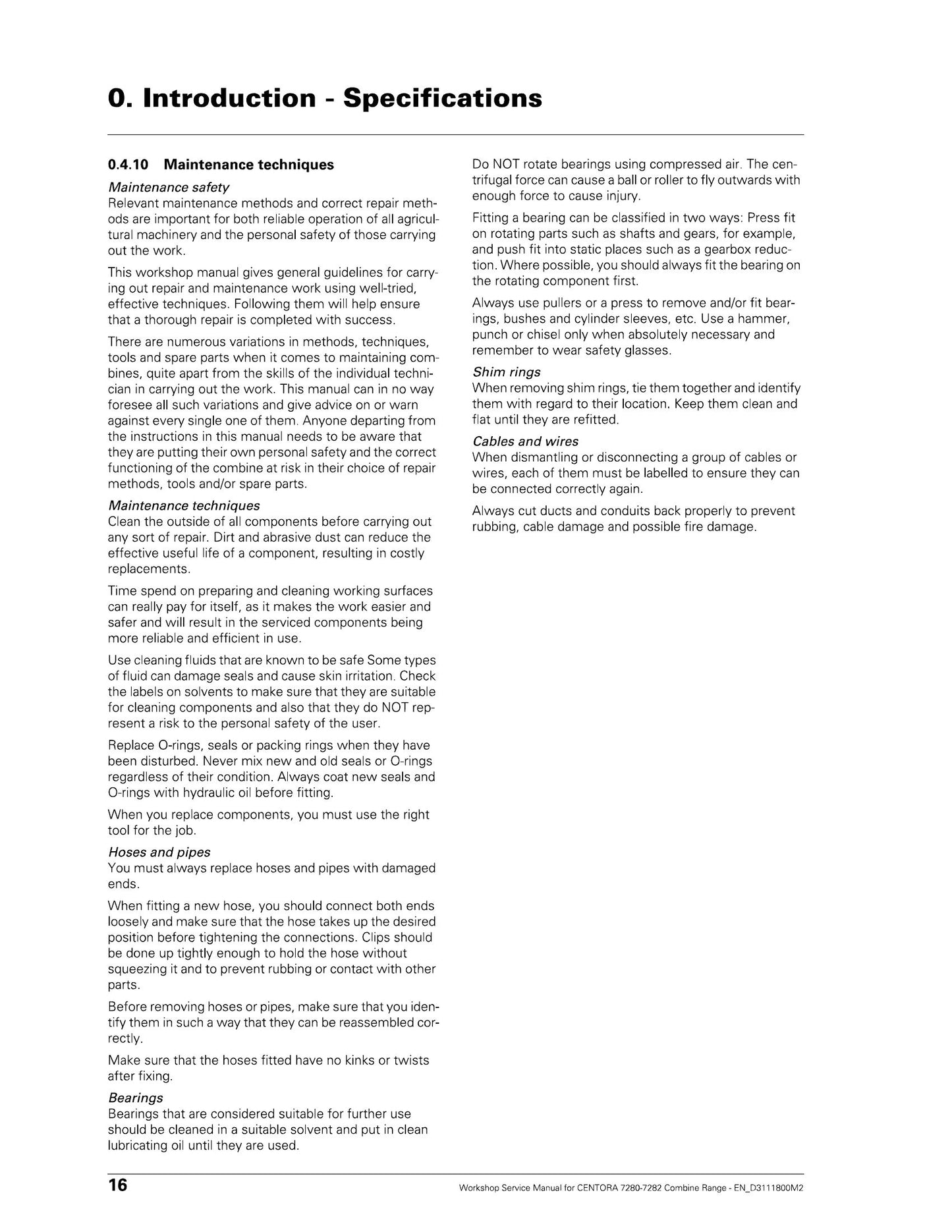 AGCO CENTORA 7280 CENTORA 7282 Combine Harvester Factory Workshop Service Manual EN_D3111800M2