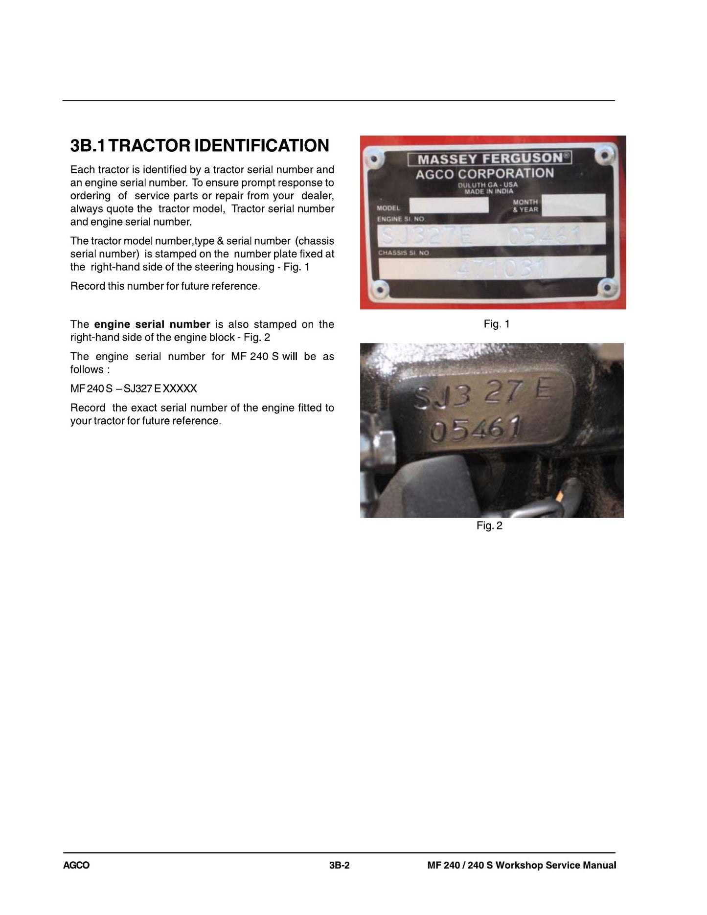 Massey Ferguson 240 240S Tractor Workshop Factory Workshop Service Manual