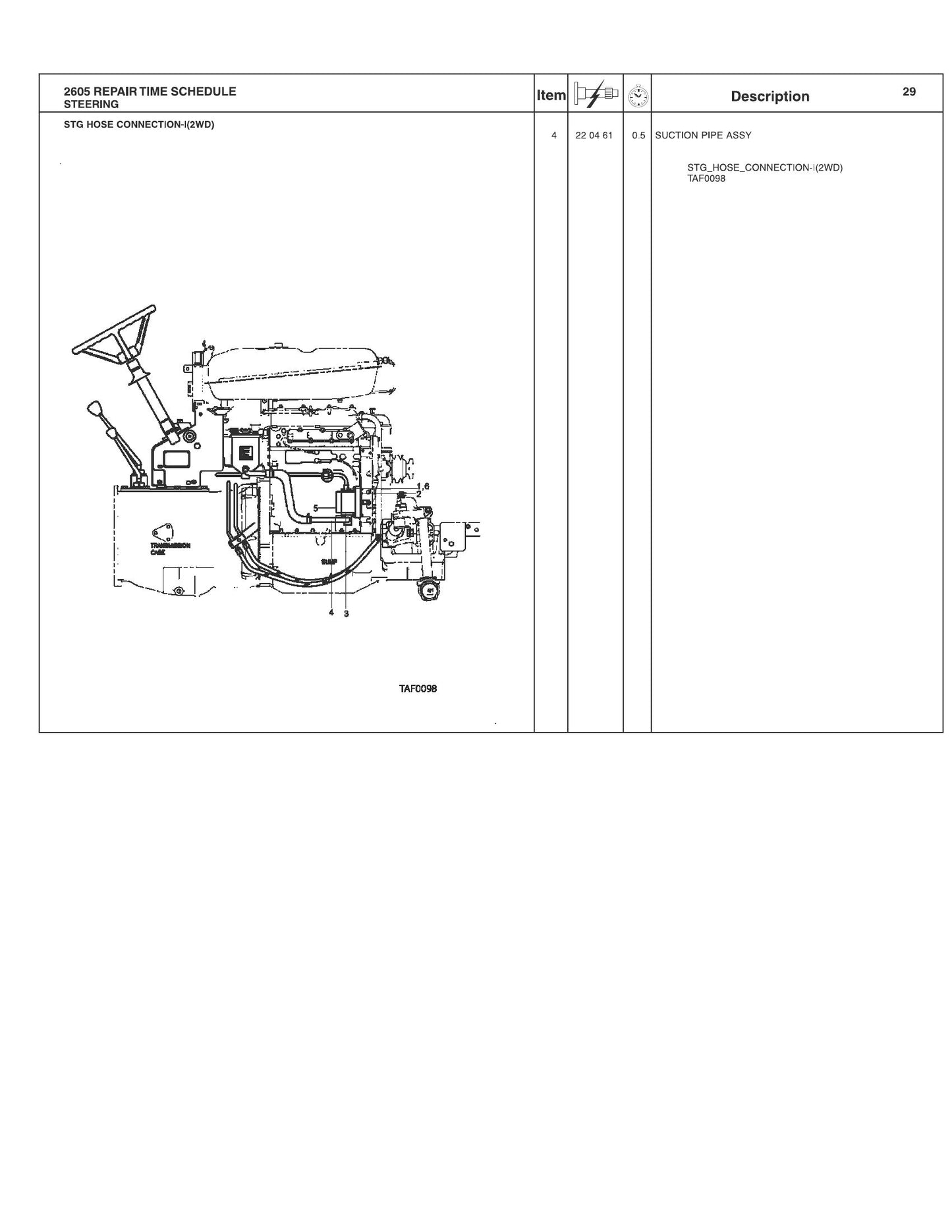 AGCO 2605 Tractor Repair Time Schedule 4283073M3