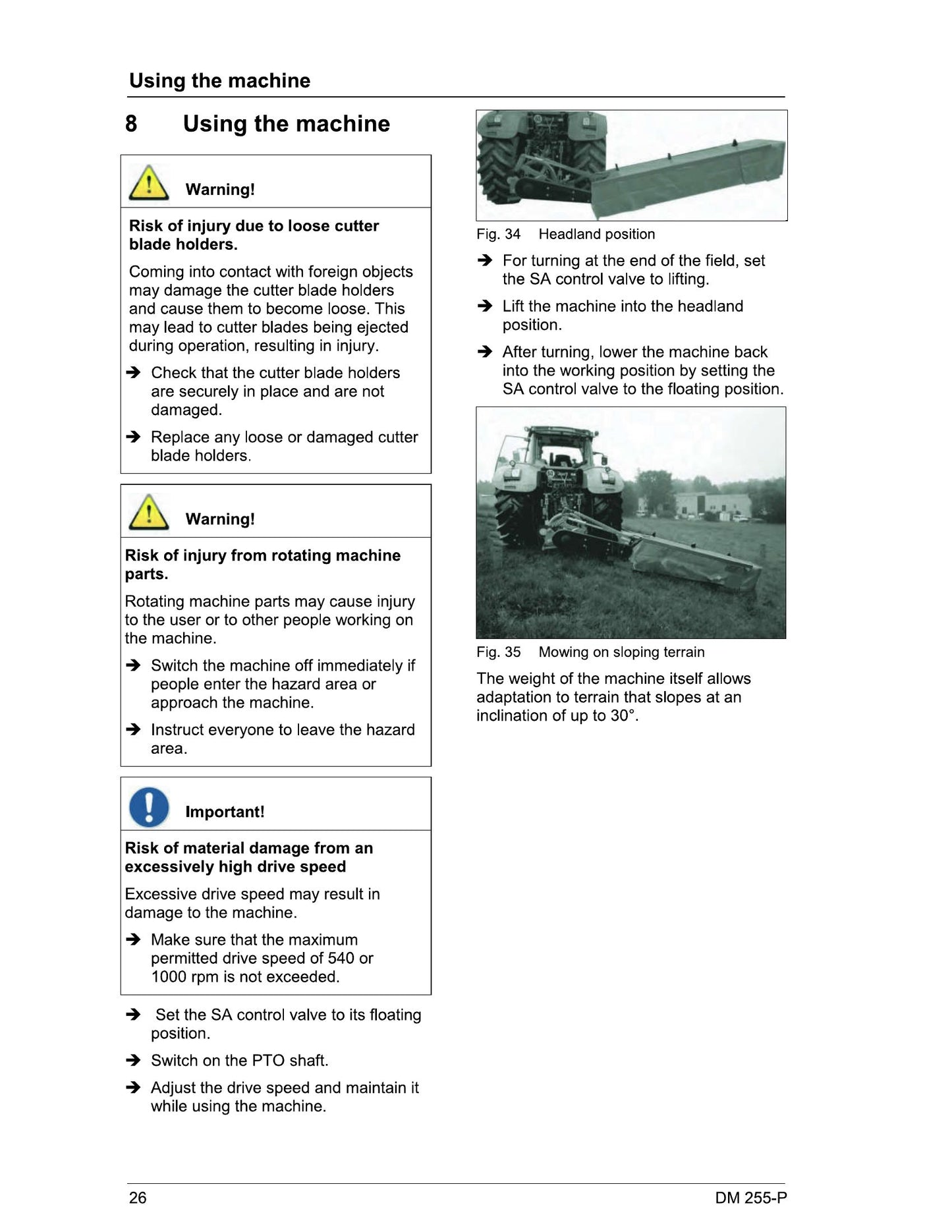 MASSEY FERGUSON DM 255 Mower Factory Workshop Operator Manual