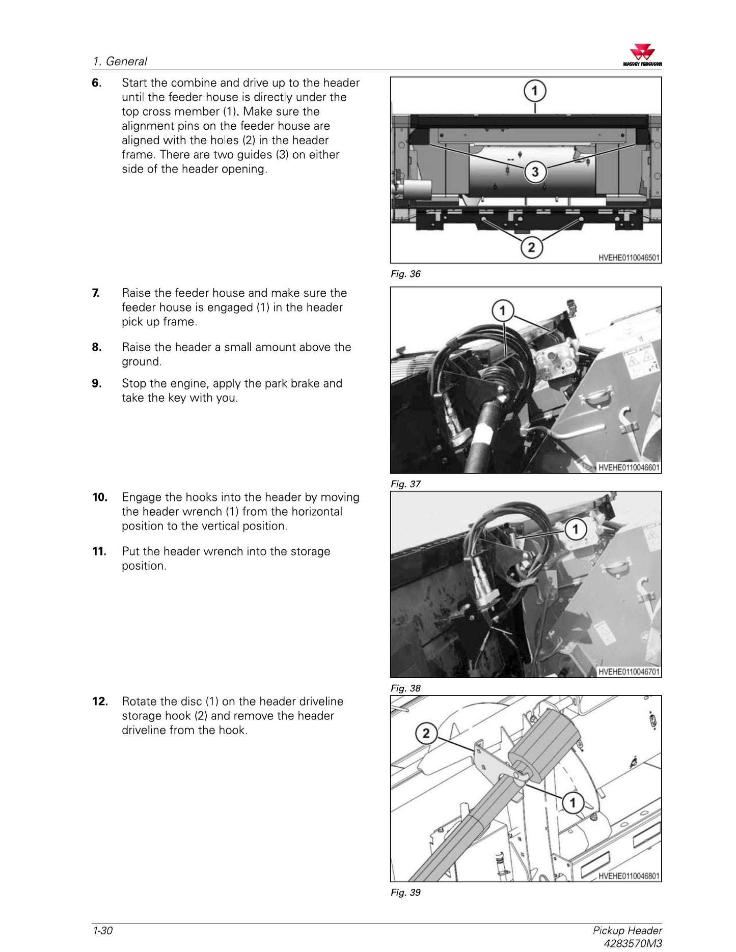 MASSEY FERGUSON 4300 Pickup Header Factory Workshop Service Manual 4283570M3