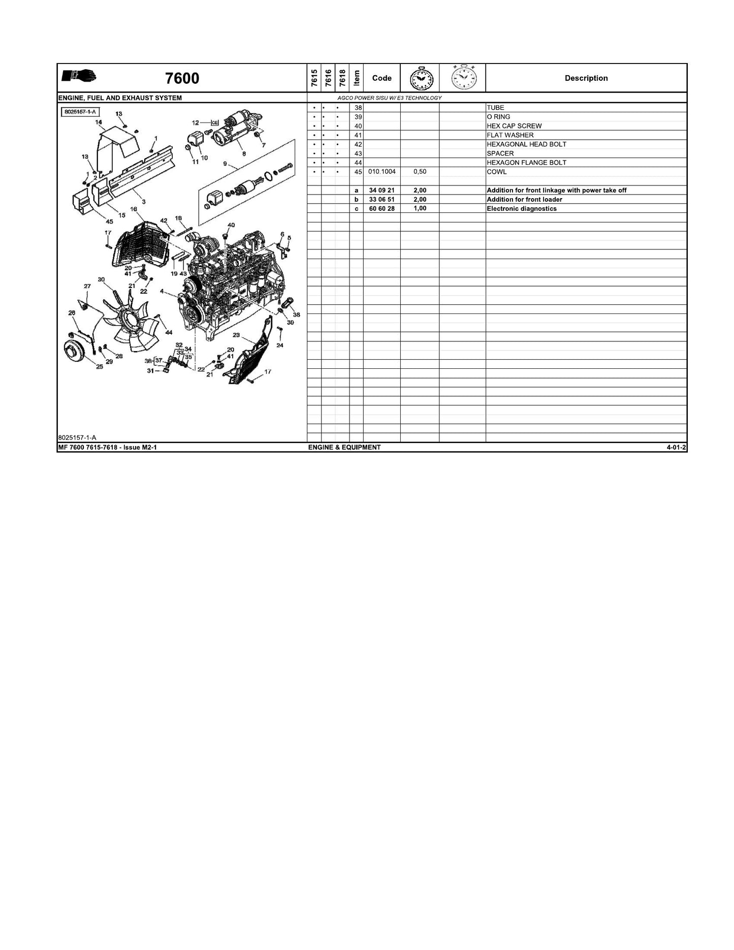 MASSEY FERGUSON MF 7600 Tractor Factory Workshop Operator Manual 4272260M93