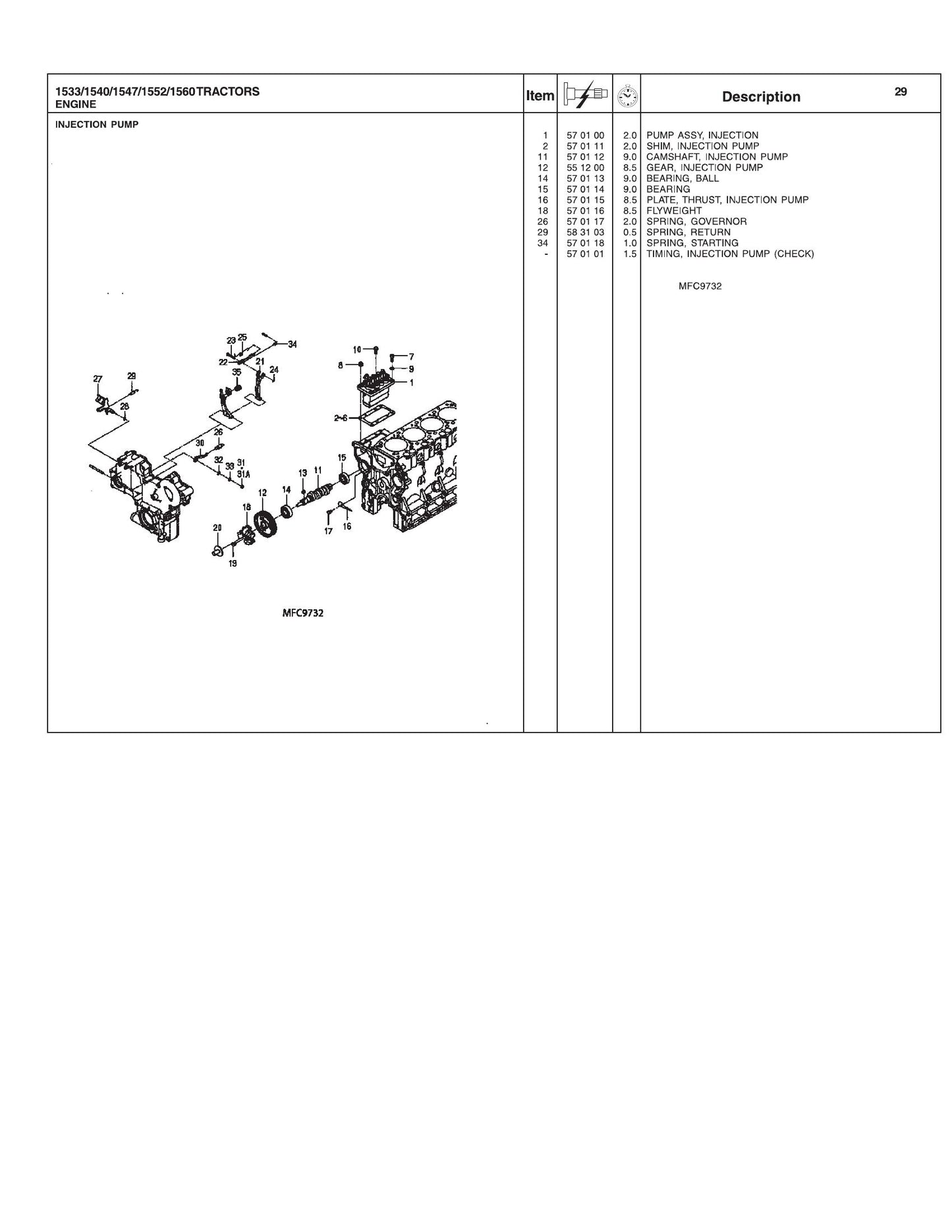 AGCO 1533 1540 1547 1552 1560 Compact Tractor RTS Repair Time Schedule 4283390M4