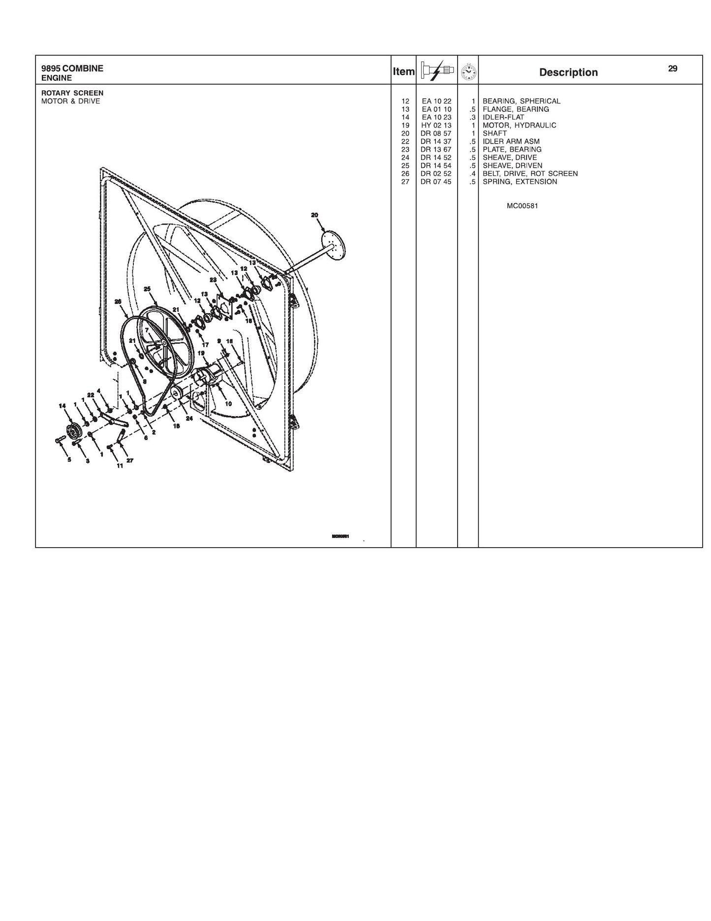 AGCO 9895 Combine Repair Time Schedule 4283384M2