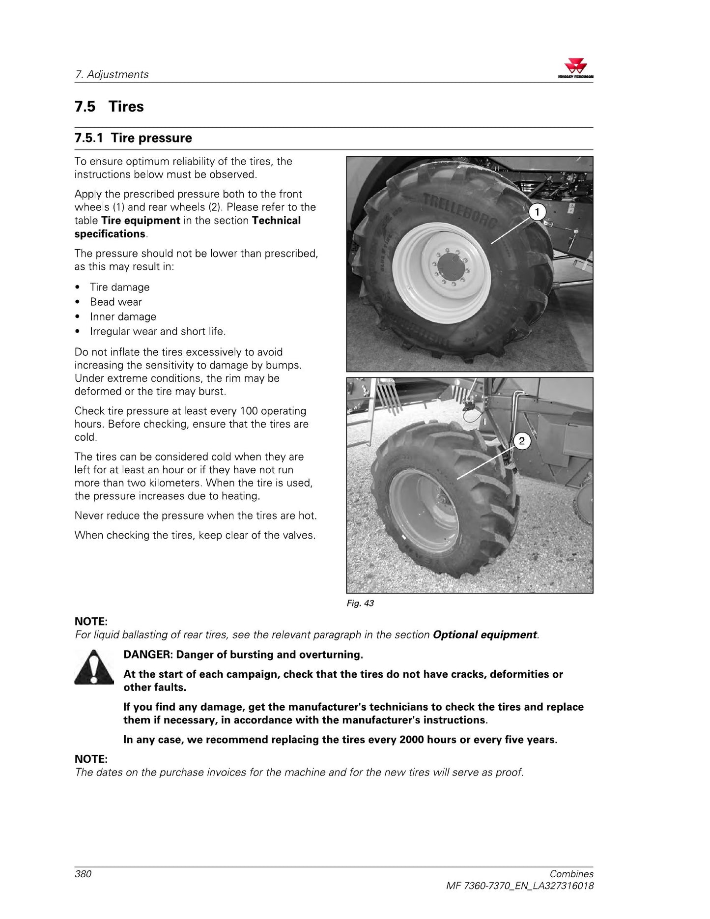 MASSEY FERGUSON MF 7360 MF 7370 Combine Factory Workshop Operator Manual