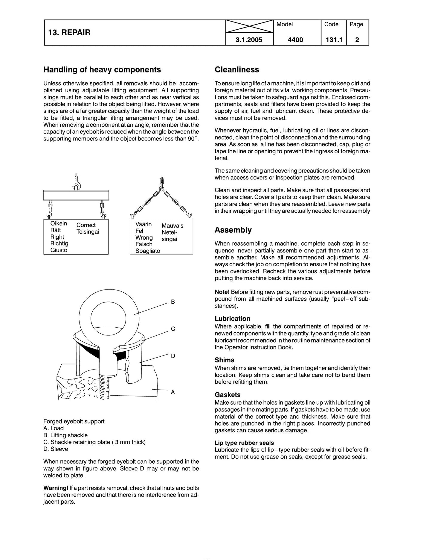 MASSEY FERGUSON 4400 Series Tractor Factory Workshop Service Manual