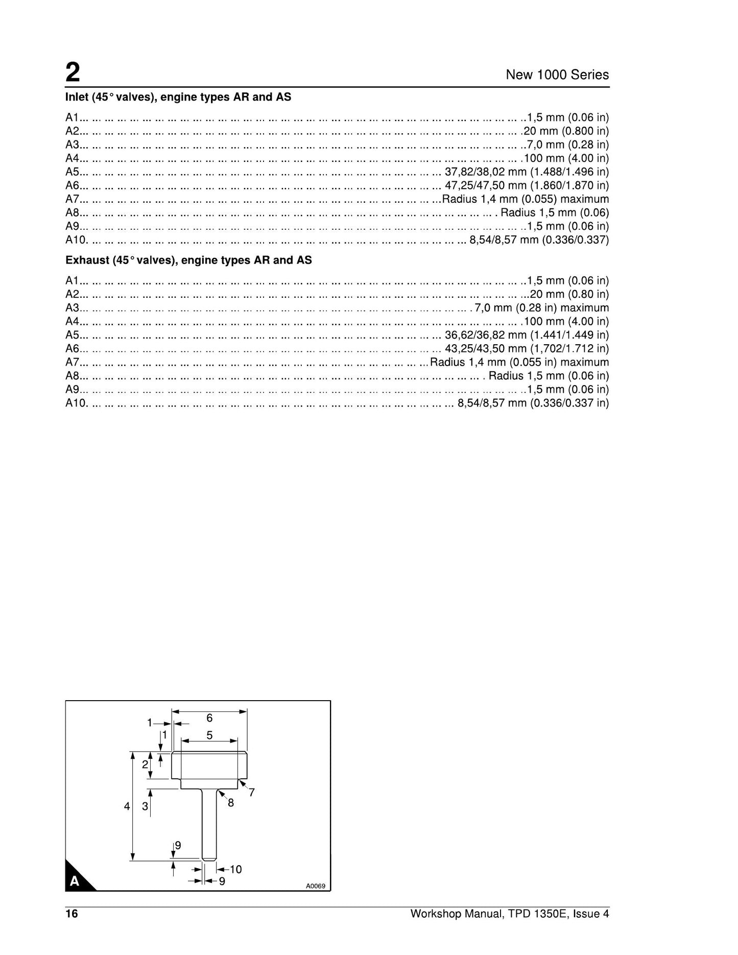PERKINS AJ AS YG YK New 1000 Series Engine Workshop Manual TPD 1350E