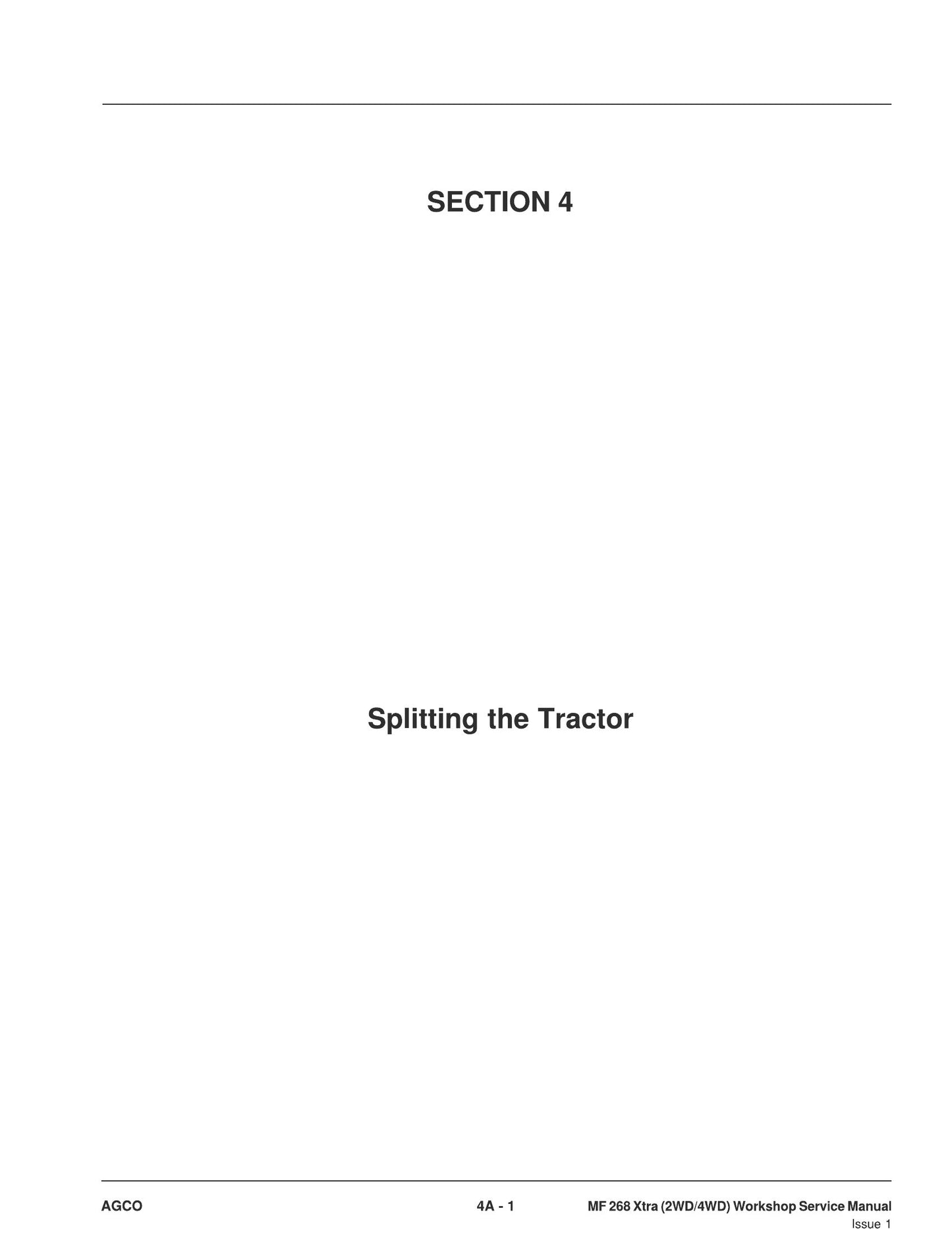 MASSEY FERGUSON 268 Tractor Workshop Factory Workshop Service Manual