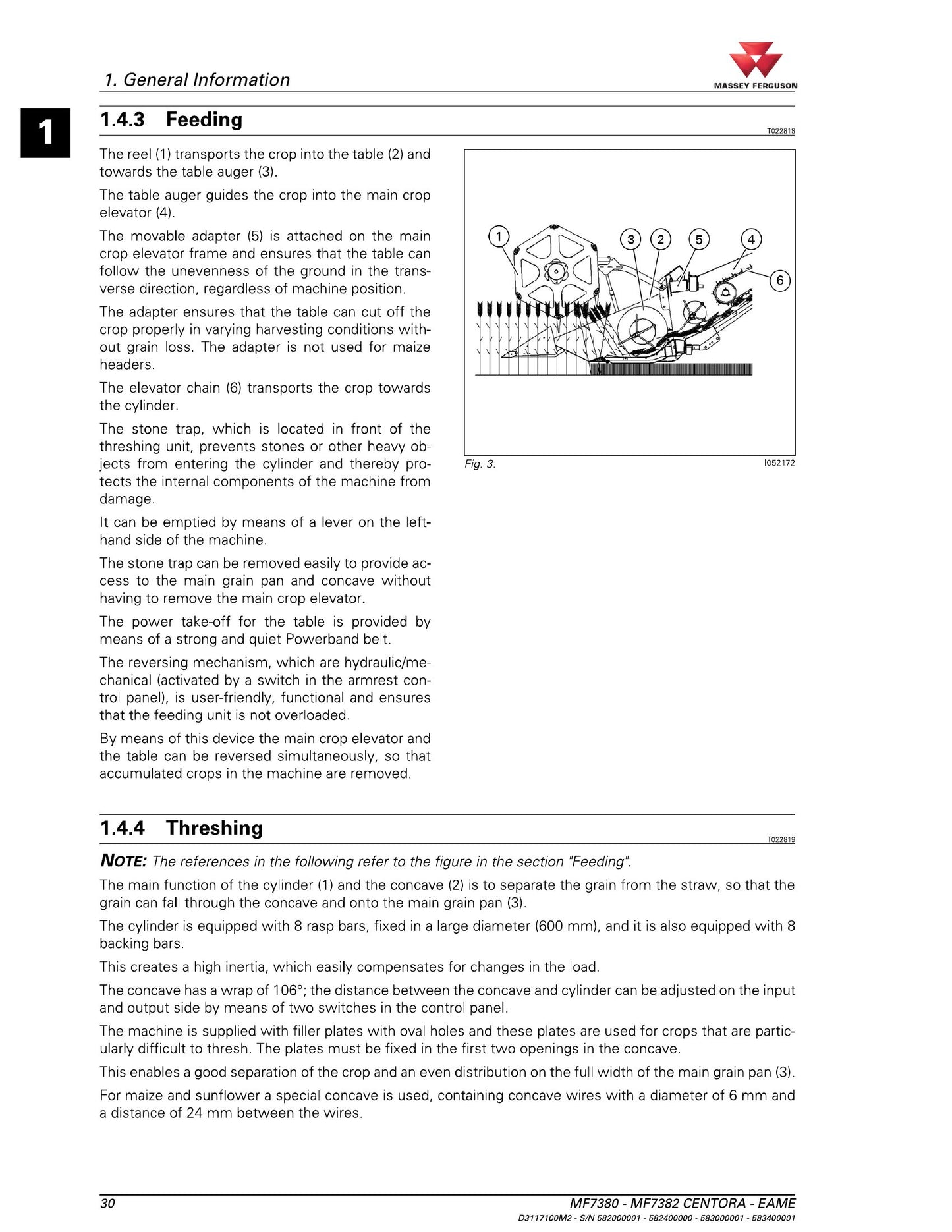 MASSEY FERGUSON MF7380 MF7382 CENTORA Combine Harvester Factory Workshop Operator Manual D3117100M2