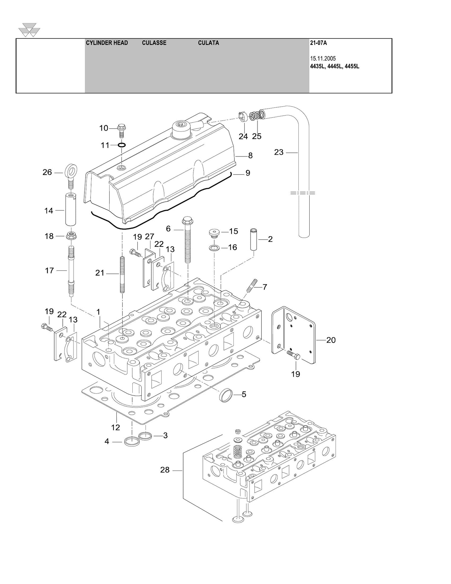 MASSEY FERGUSON 4435 4445 4455 4435L 4455L Tractor Factory Workshop Parts Catalog RTS catalogue