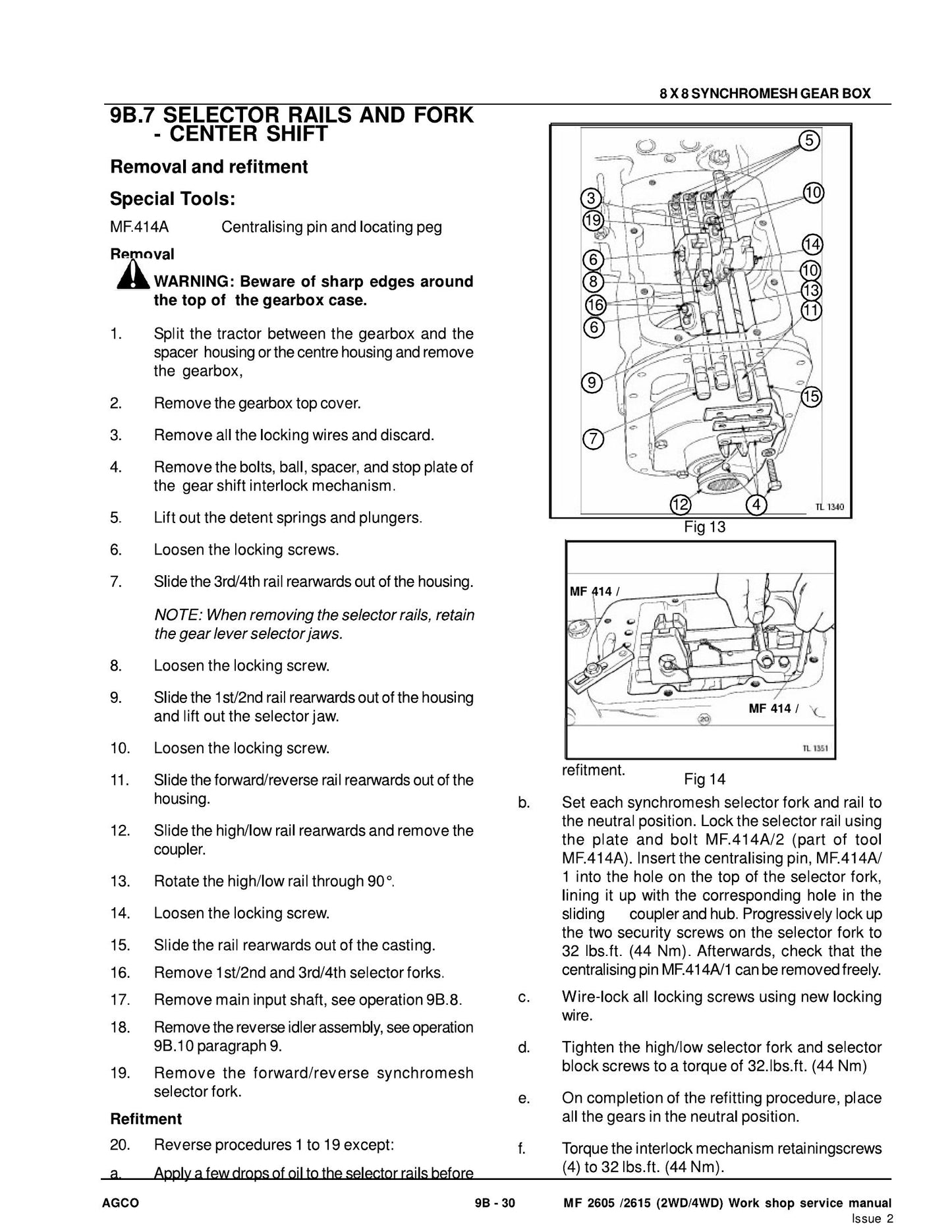 AGCO MF 2605 MF 2615 (2WD/4WD) Tractor Workshop Factory Workshop Service Manual