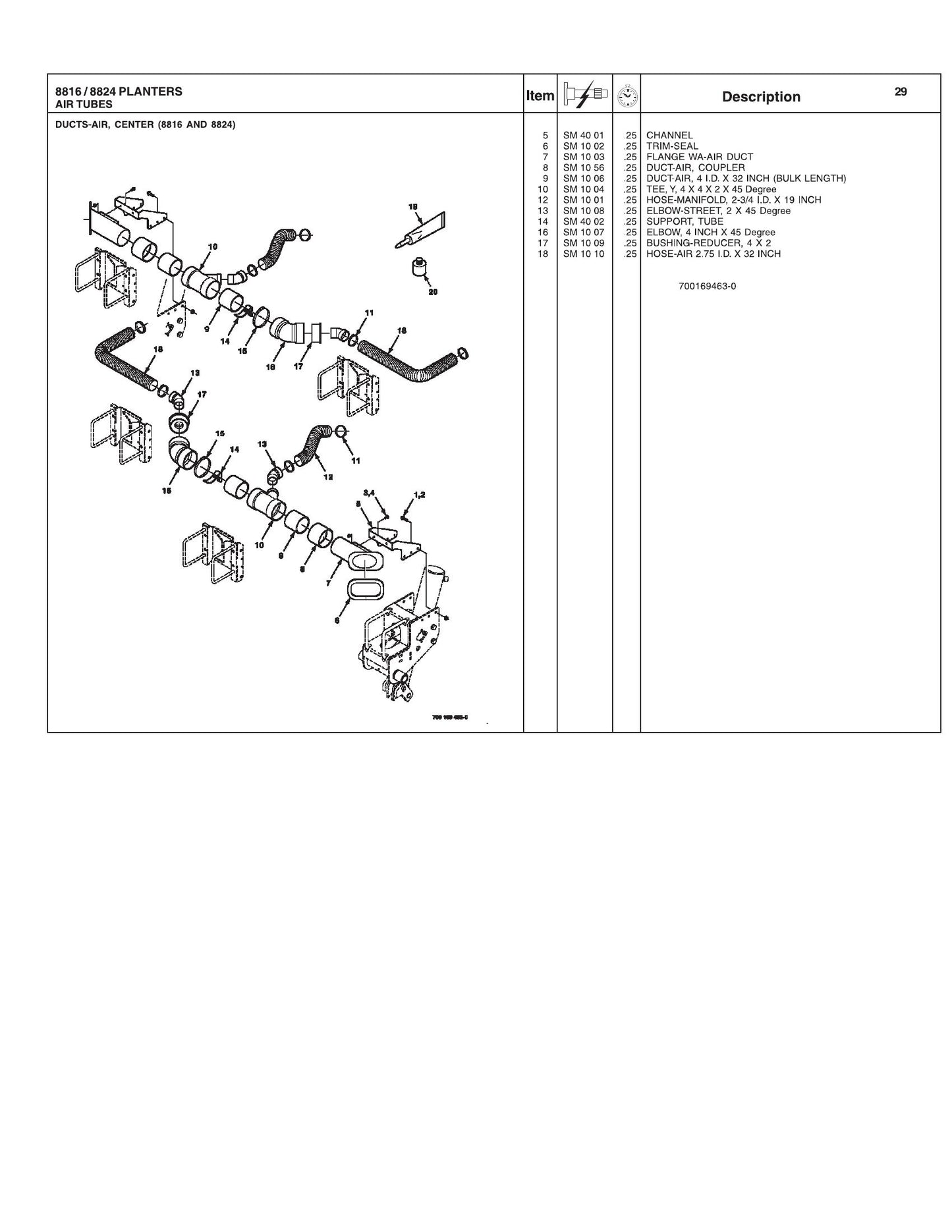 AGCO 8816 8824 Planter Repair Time Schedule 4283393M1