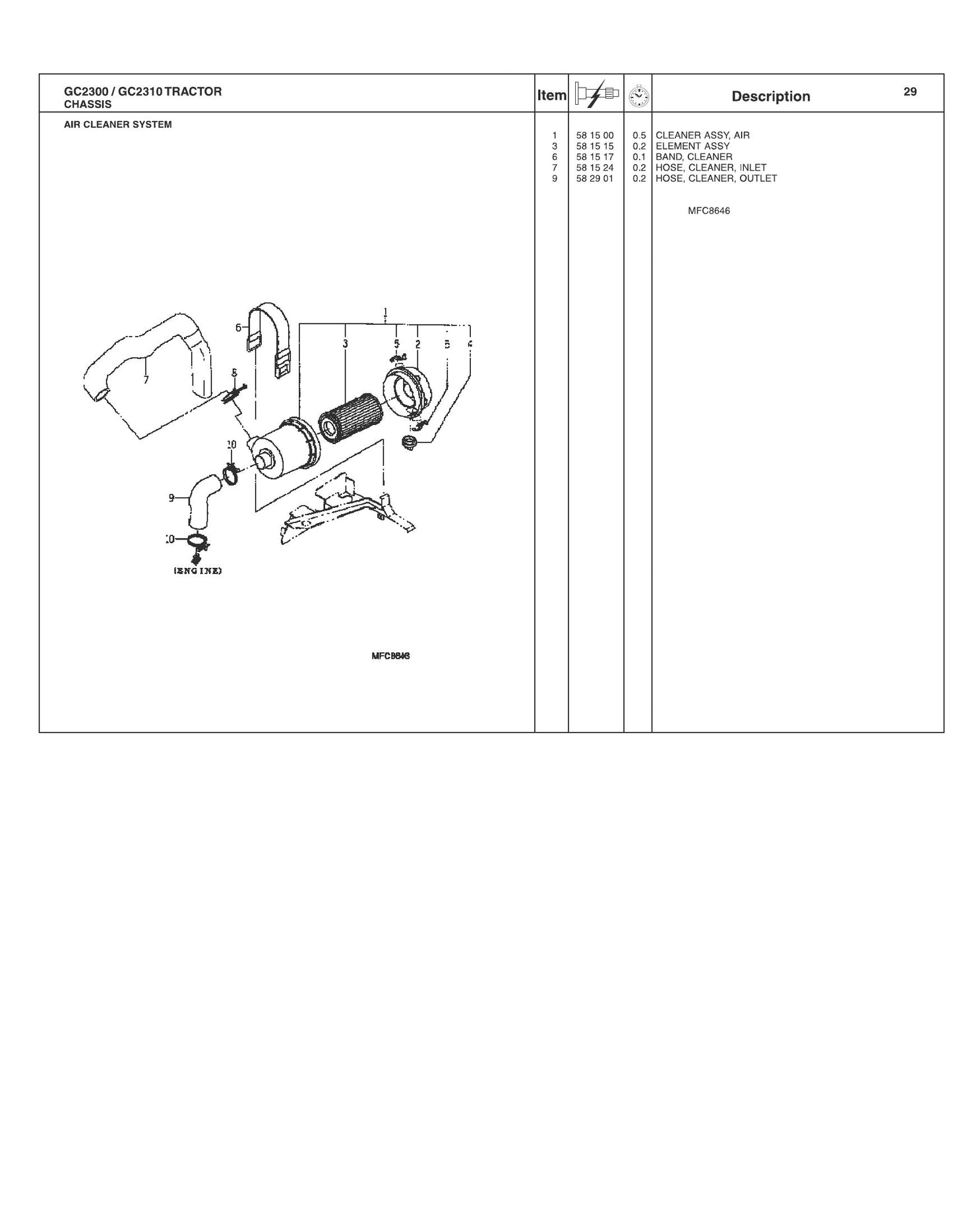 AGCO GC2300 GC2310 Tractor Repair Time Schedule 4283091M1