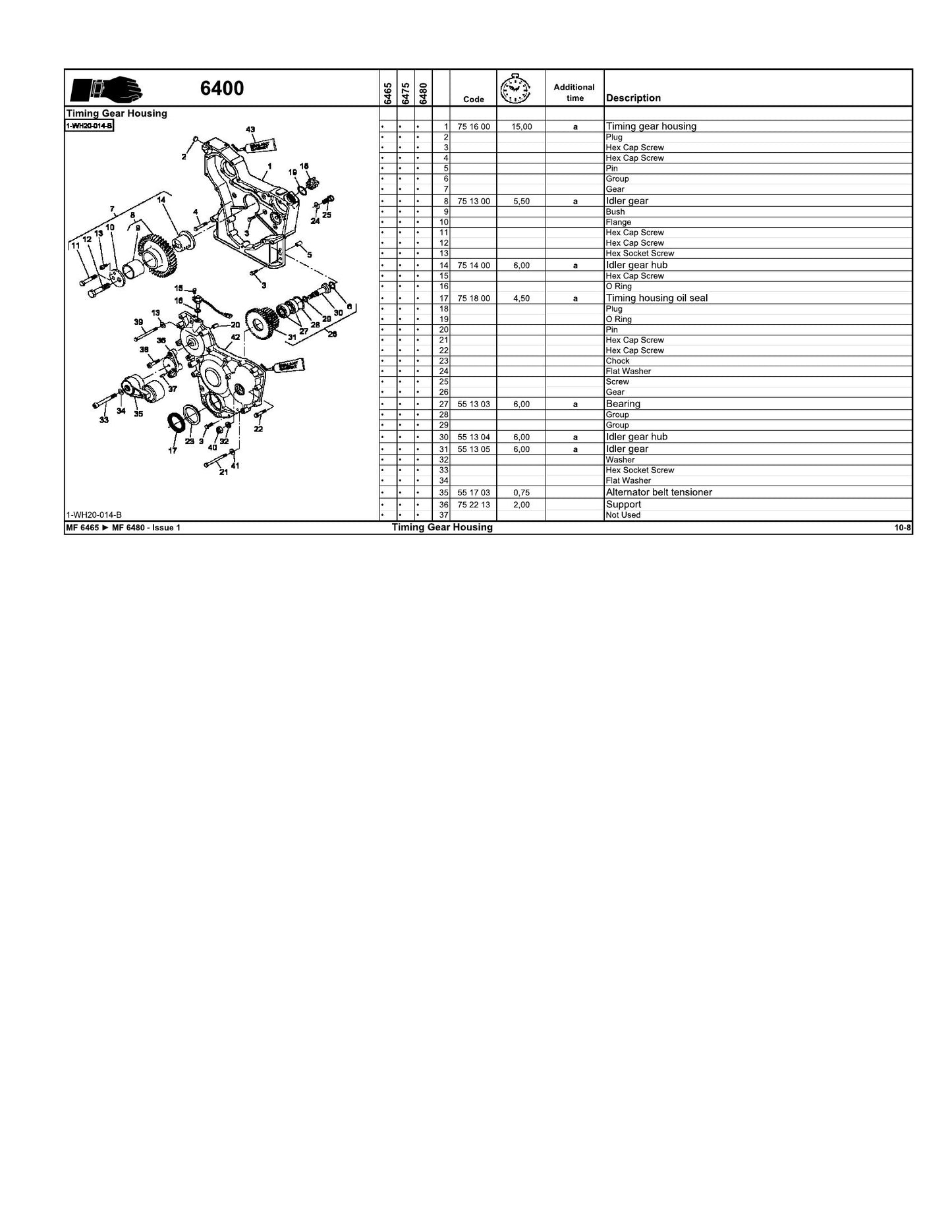 MASSEY FERGUSON MF 6400 MF 6465 MF 6480 Sisu Tractor Factory Workshop Parts Catalog