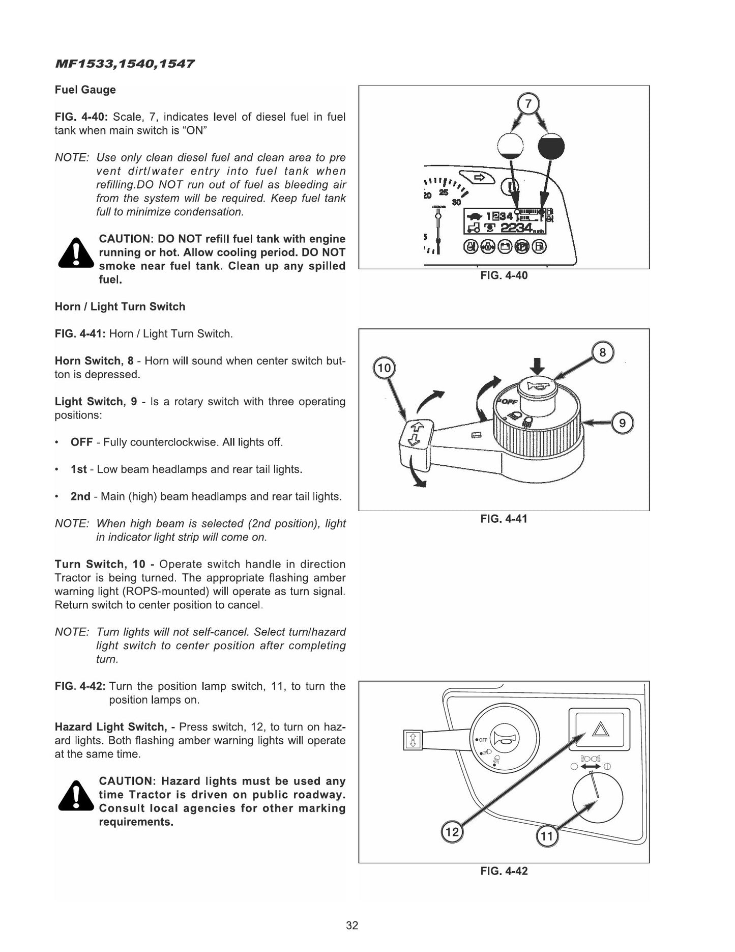 ISEKI MF1533 MF1540 MF1547 Tractor Factory Workshop Operator Manual