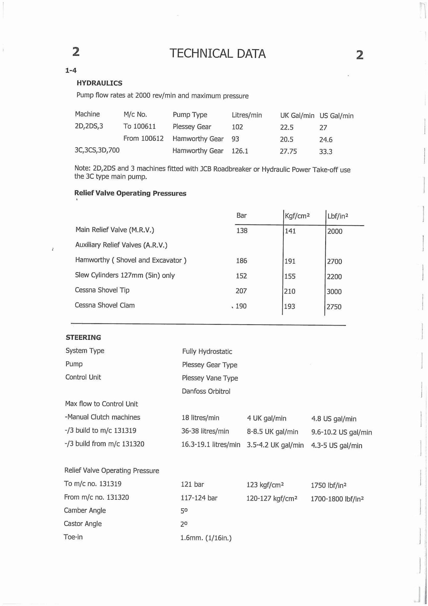 JCB MK2 MK3 2D 2DS 3 3C 3CS 3D 700 Excavator Loader Workshop Manual 9803-1200
