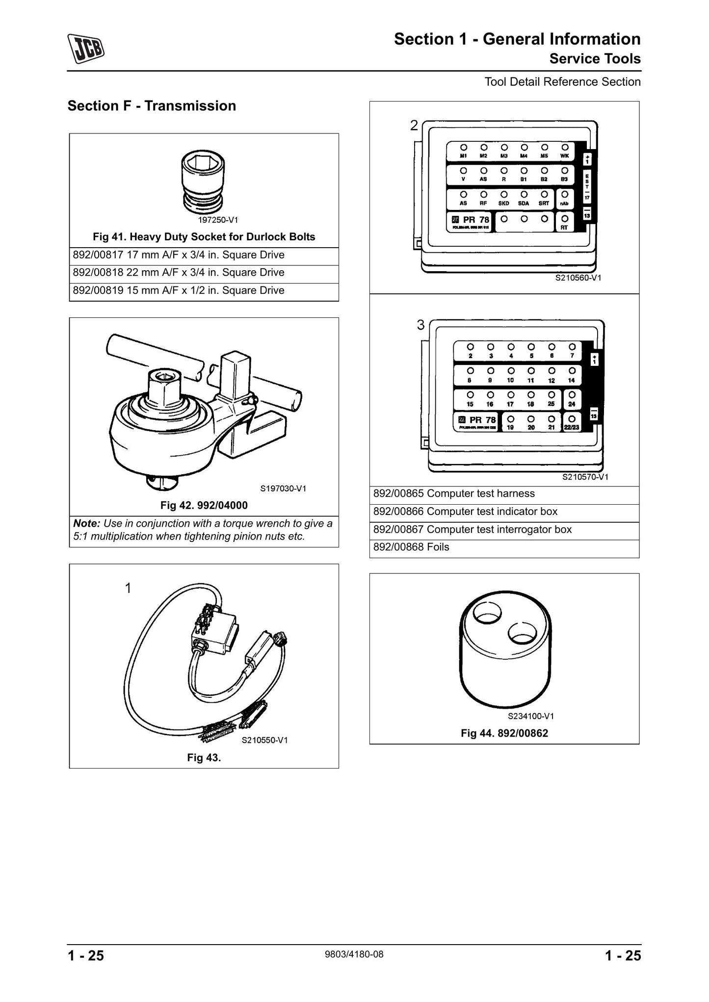 JCB 446 456 Wheeled Loading Shovel Factory Workshop Service Manual 9803/4180