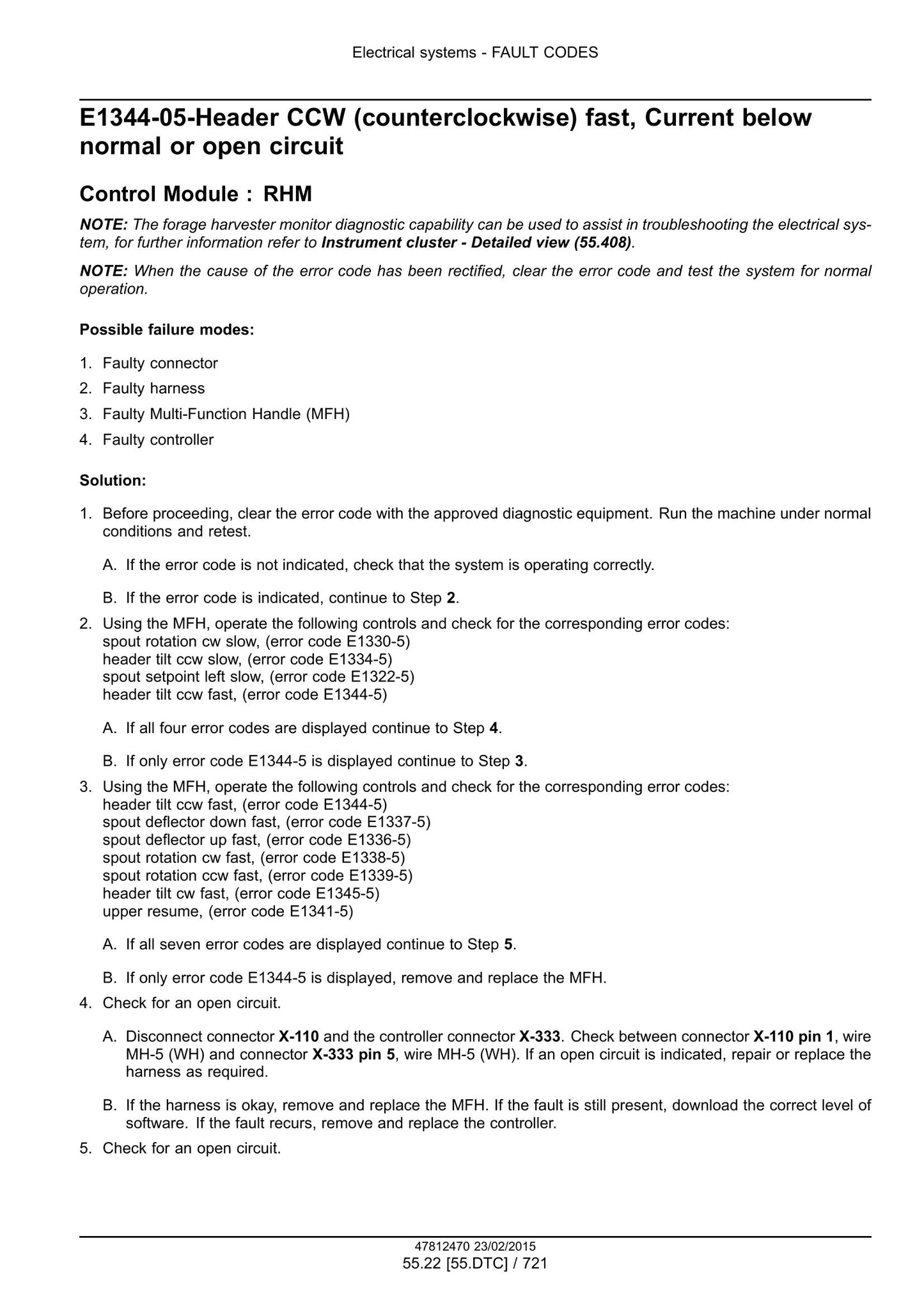 New Holland FR450 FR500 FR600 FR700 FR850 Forage Harvester Factory Workshop Service Manual 47849552