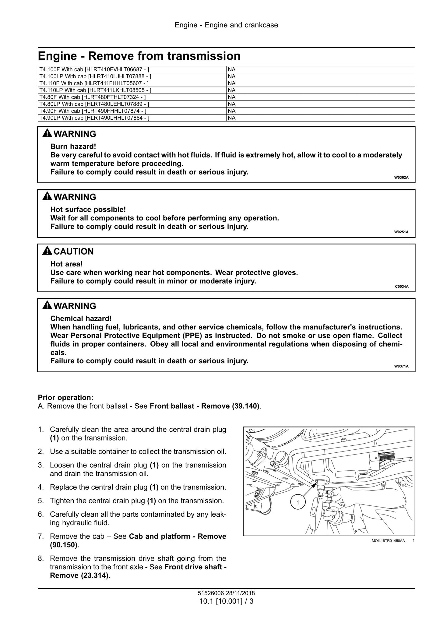 New Holland T4.80F T4.90F T4.100F T4.110F T4.80LP T4.90LP T4.100LP T4.110LP Tractor Factory Workshop Service Manual 51525992
