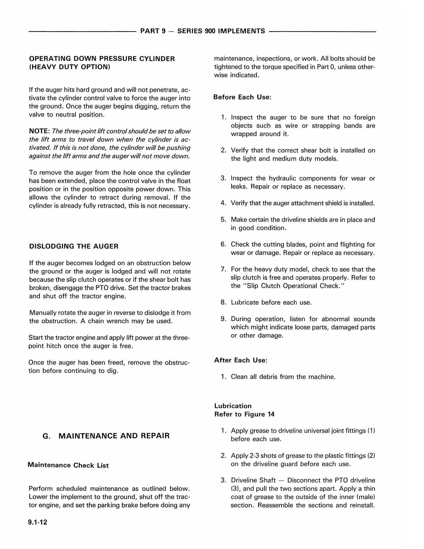 FORD 906 914 918H 928 930A 951B 953B 954B Implements Factory Workshop Service Manual