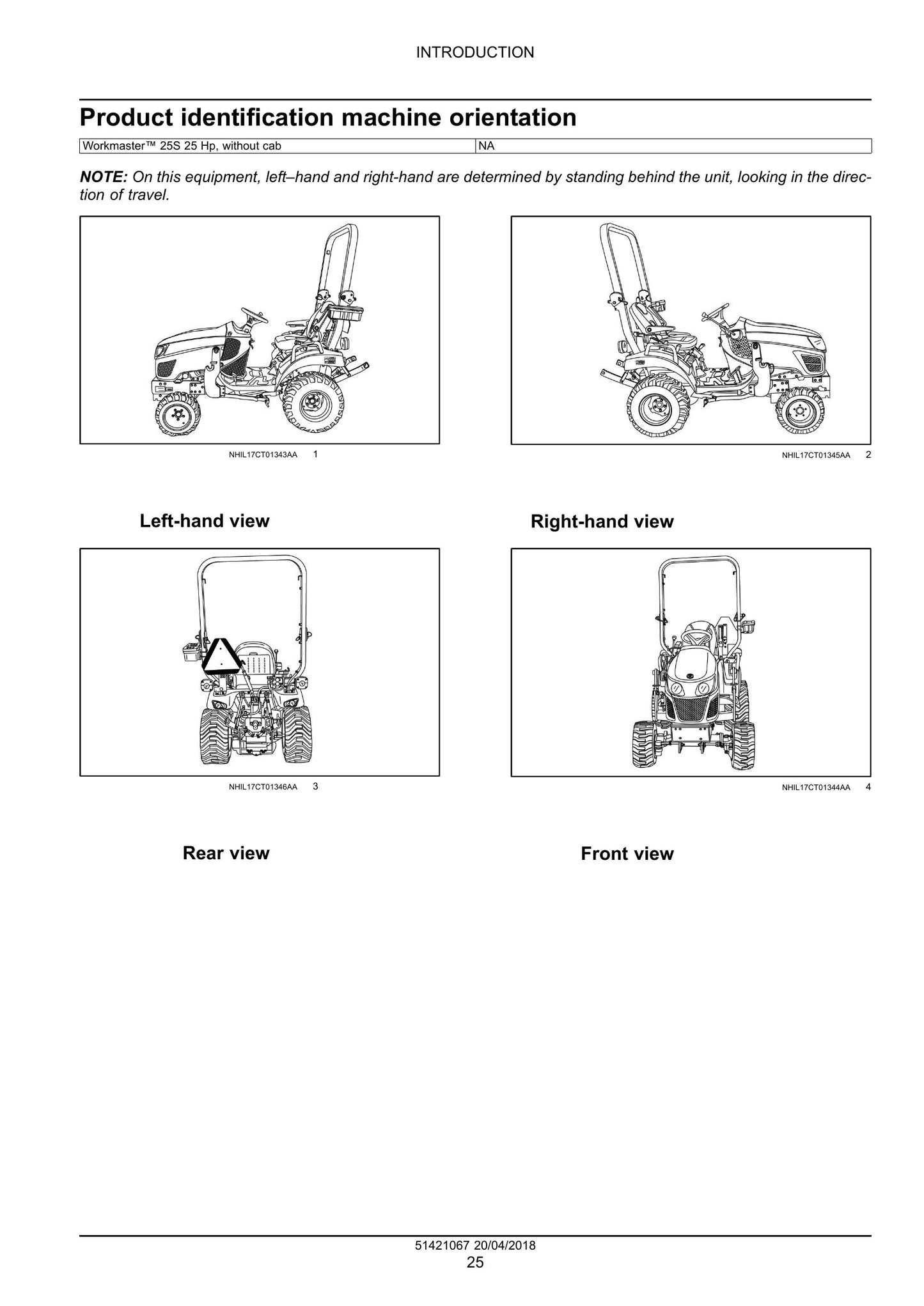New Holland Workmaster 25S Tractor Factory Workshop Service Manual 51421067