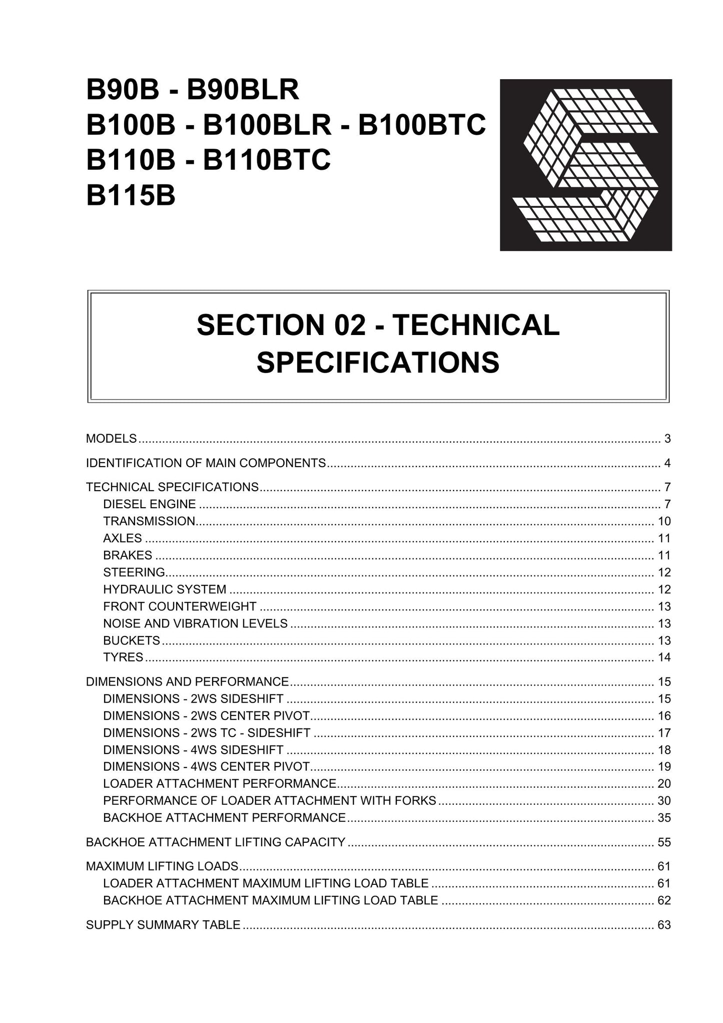 NEW HOLLAND B90B B90BLR B100B B100BLR B100BTC B110B B110BTC B115B Backhoe Loader Factory Workshop Service Manual 84428663A1