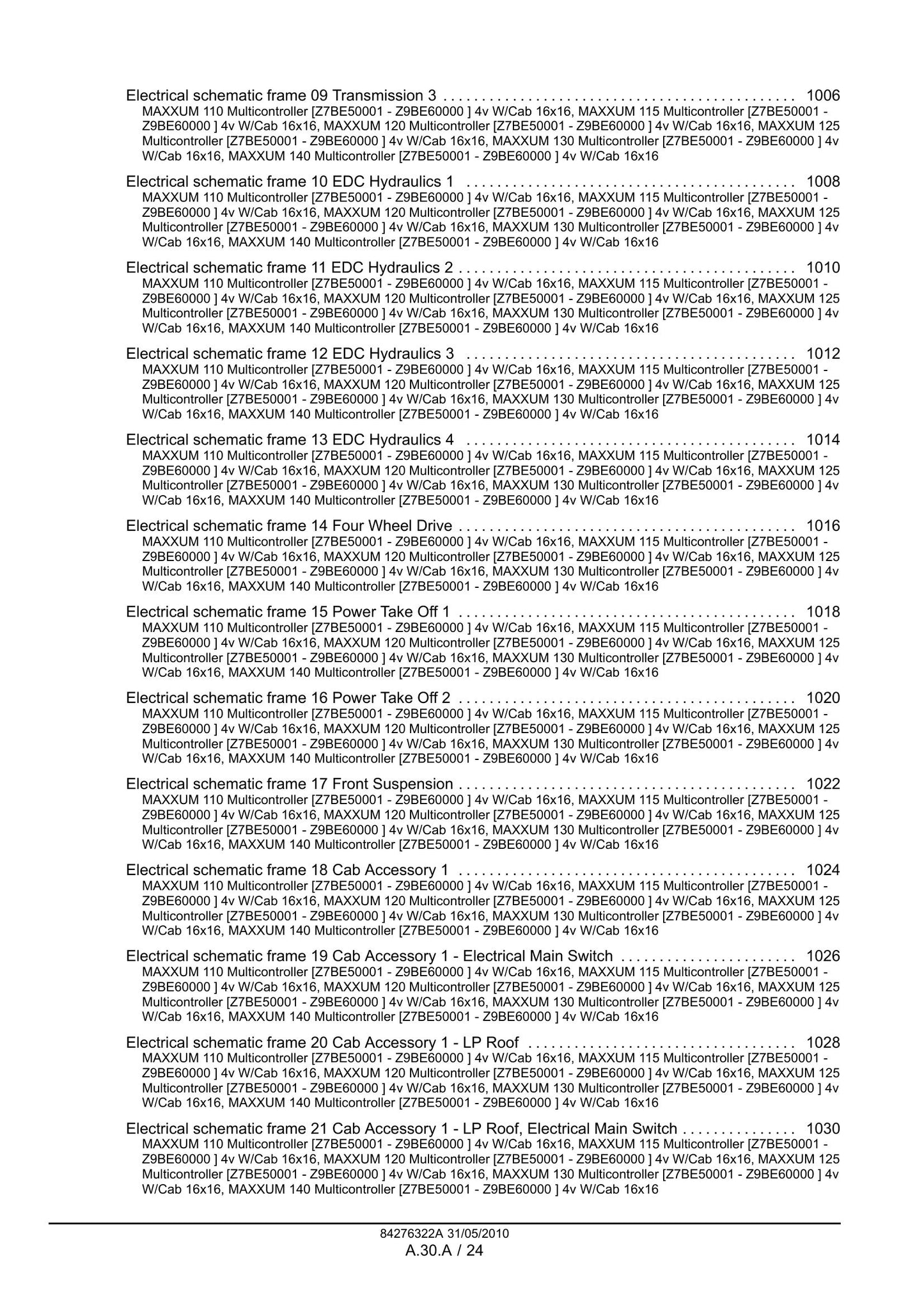 CASE MAXXUM 100 MAXXUM 110 MAXXUM 115 MAXXUM 120 MAXXUM 125 MAXXUM 130 MAXXUM 140 Tractor Factory Workshop Service Manual 84404952