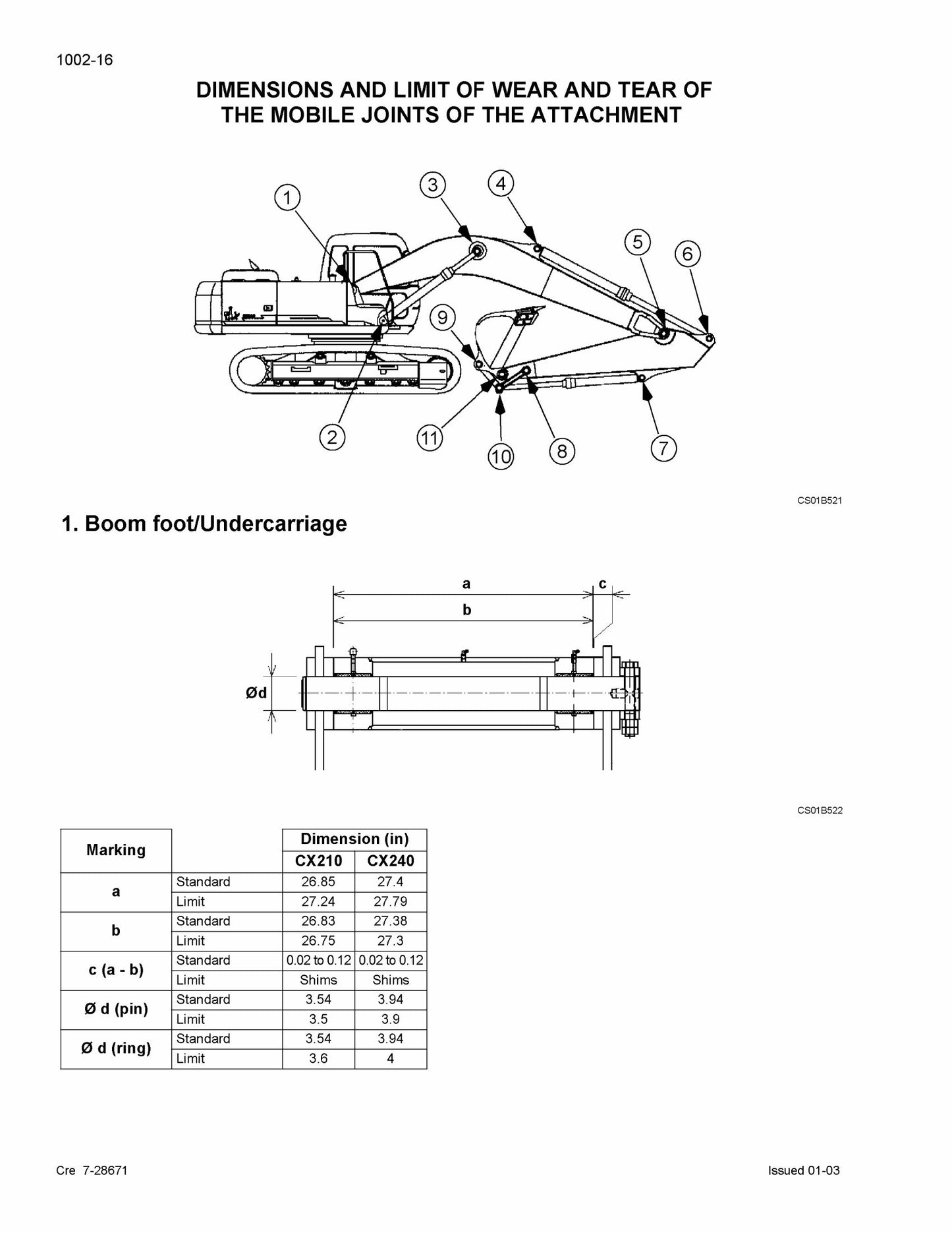 CASE CX240 Crawler Excavator Factory Workshop Service Manual 7-29051