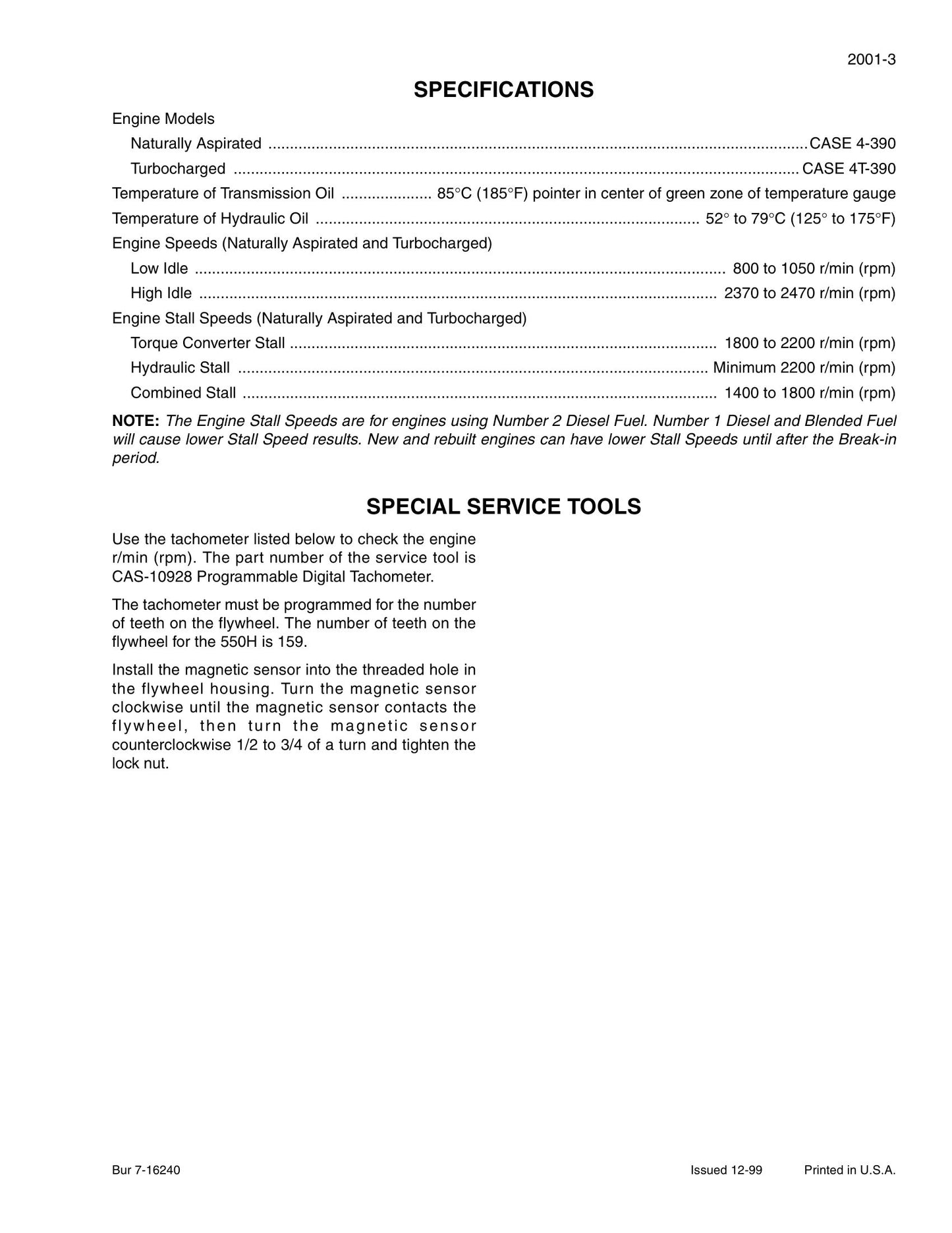 CASE 550H Crawler Factory Workshop Service Manual 7-16170