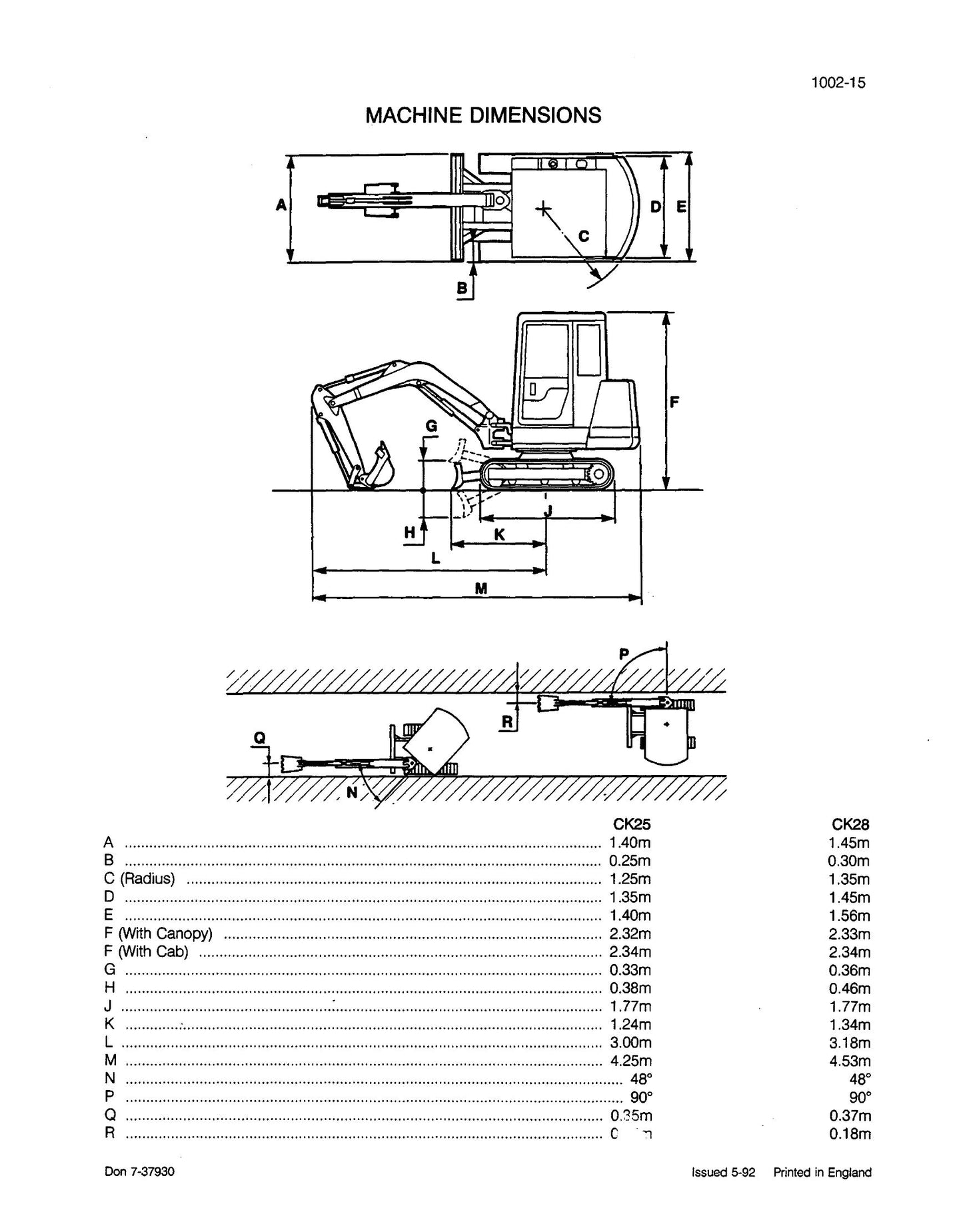 CASE CK25 CK28 Crawler Excavator Factory Workshop Service Manual Lep 7-37912GB