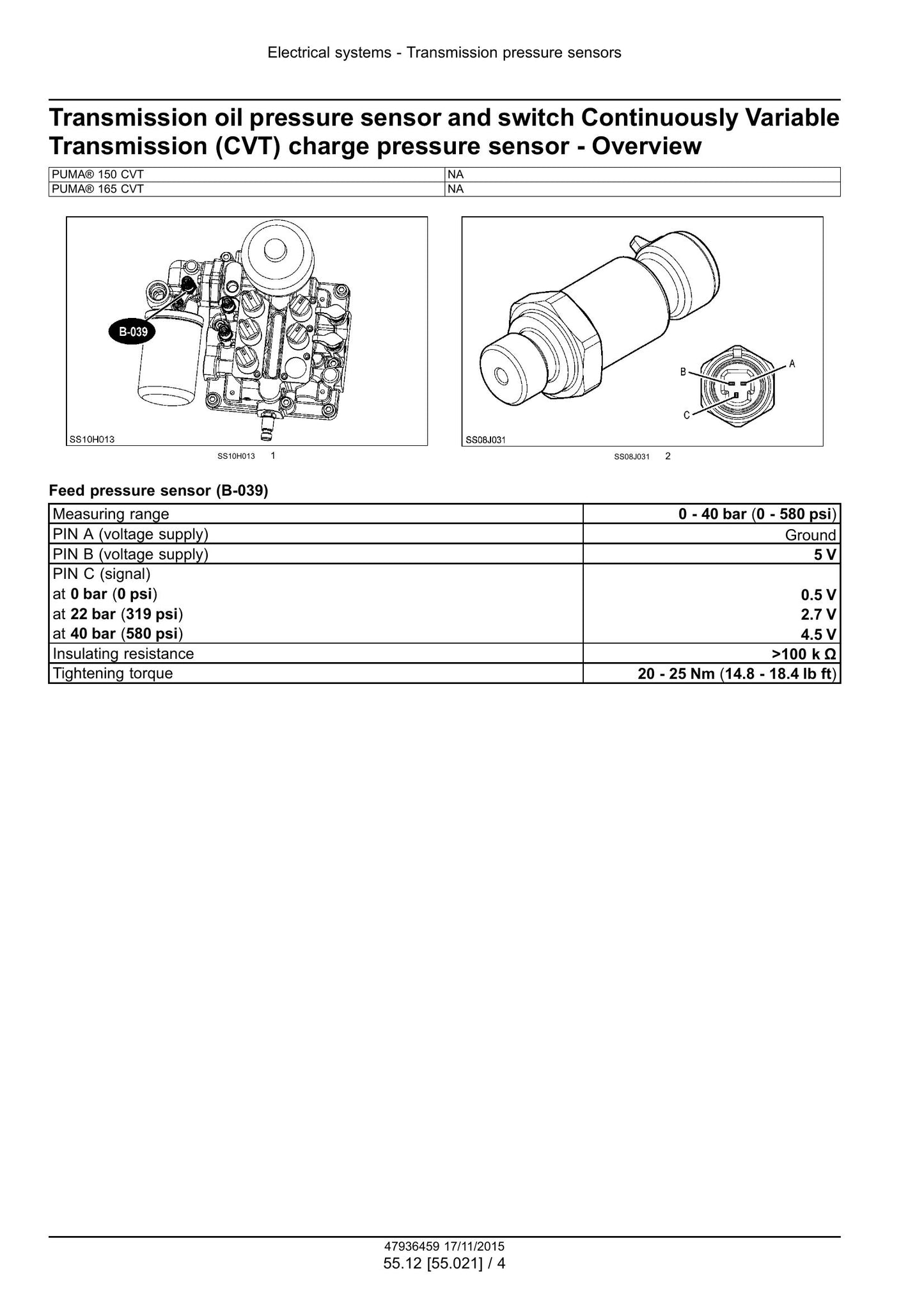 CASE Puma 150 165 150CVT 165CVT Tractor Factory Workshop Service Manual 47975042