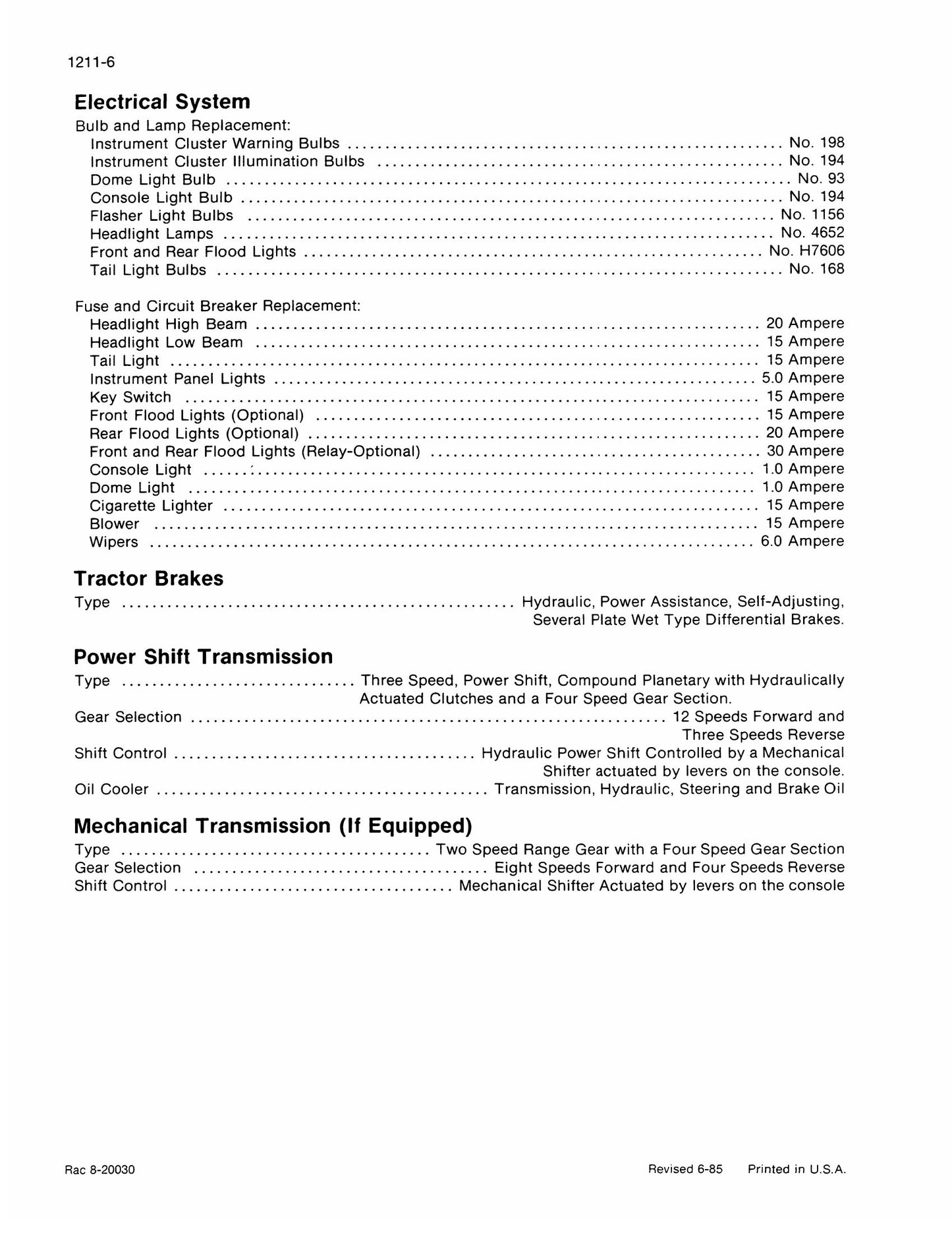 CASE 2090 2290 Tractor Factory Workshop Service Manual 8-20000
