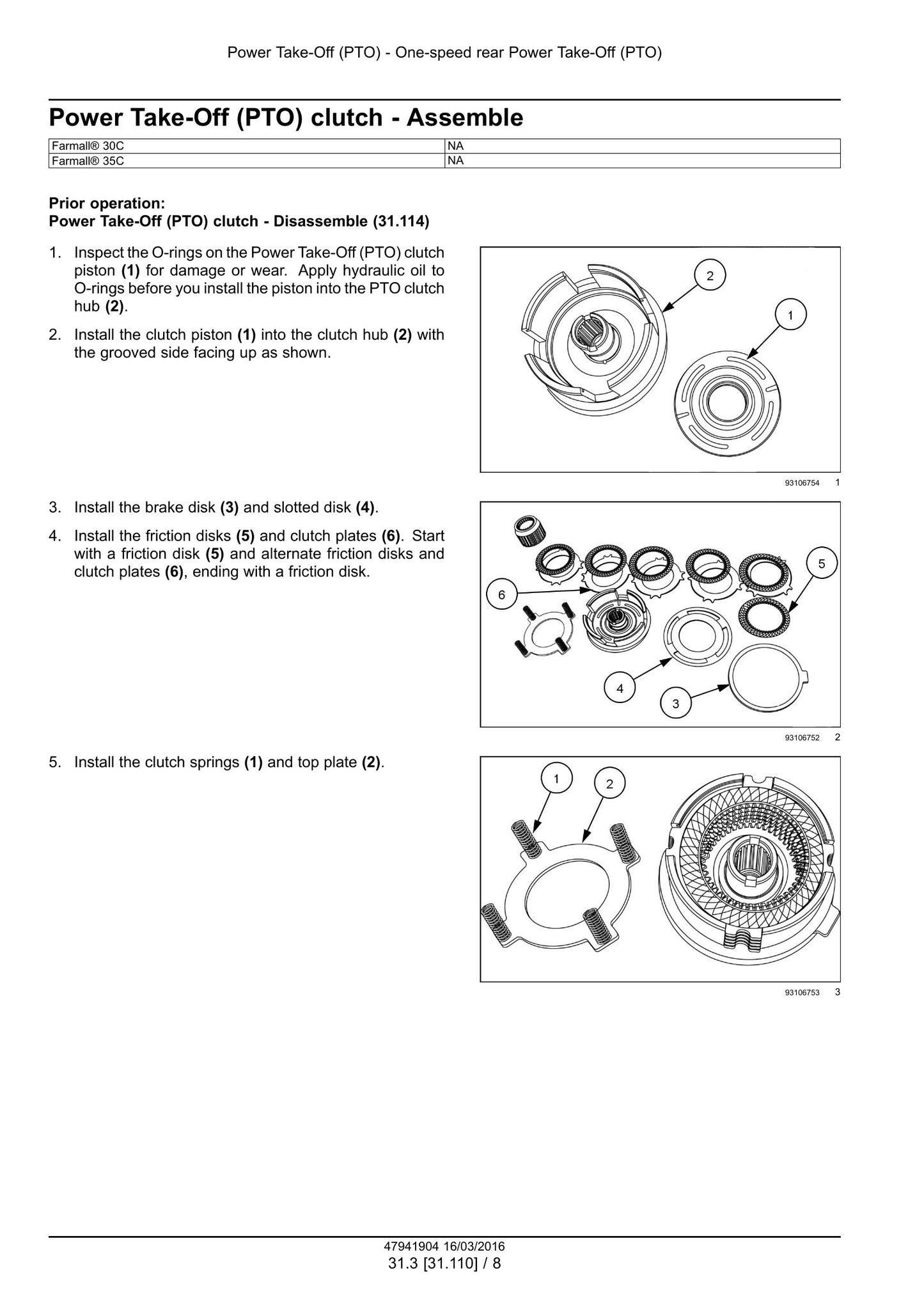 CASE Farmall 30C Farmall 35C Compact Tractor Factory Workshop Service Manual 47998526