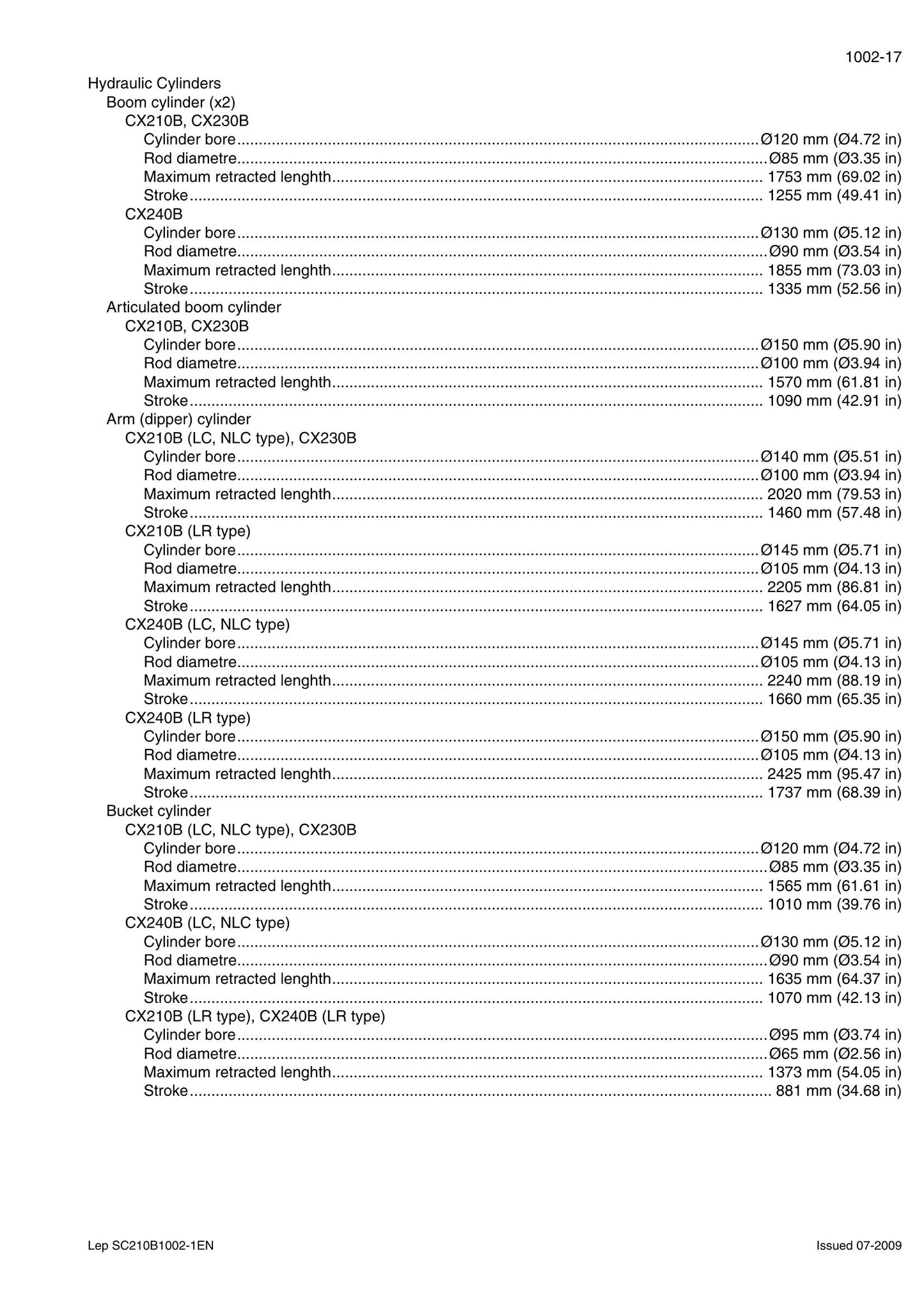 CASE CX210B CX230B CX240B Crawler Excavator Factory Workshop Service Manual
