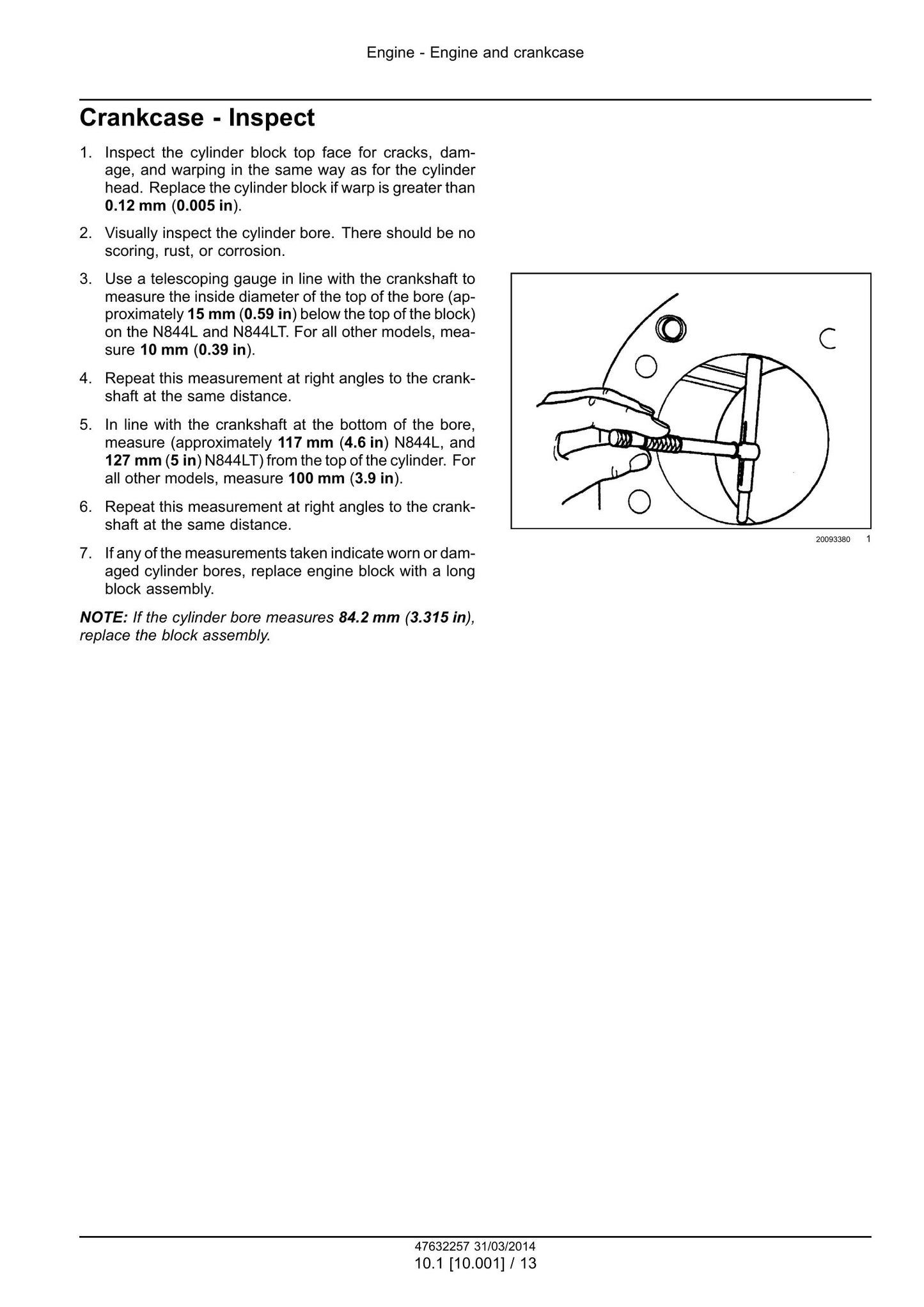 CASE N843H N843L N843 N844LT N844L N844T N844 Engine Factory Workshop Service Manual 47632257