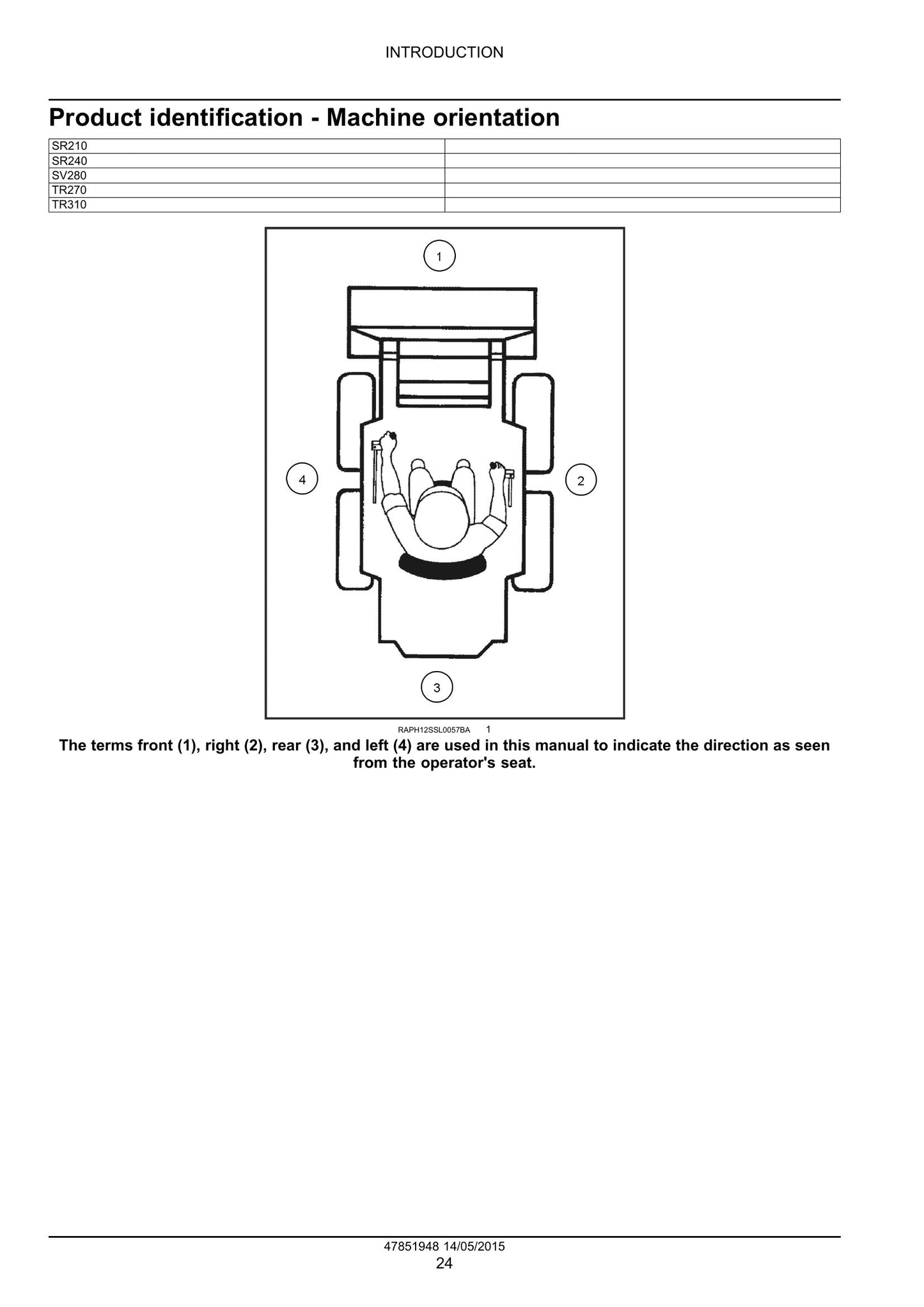 CASE SR210 SR240 SR280 TR270 TR310 Skid Steer Loader Compact Track Loader Factory Workshop Service Manual 47888400