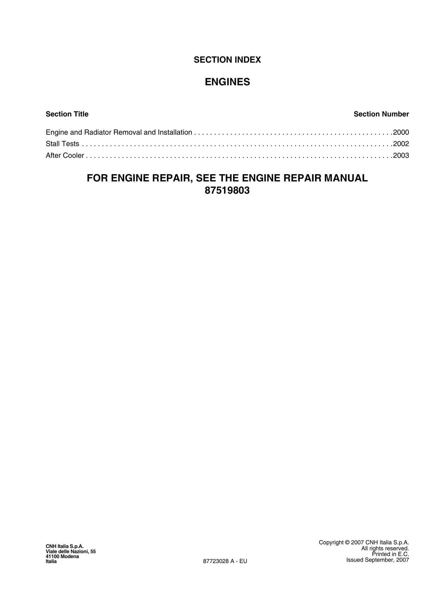 CASE 621E Wheel Loader Factory Workshop Repair Manual 87723028 A - EU