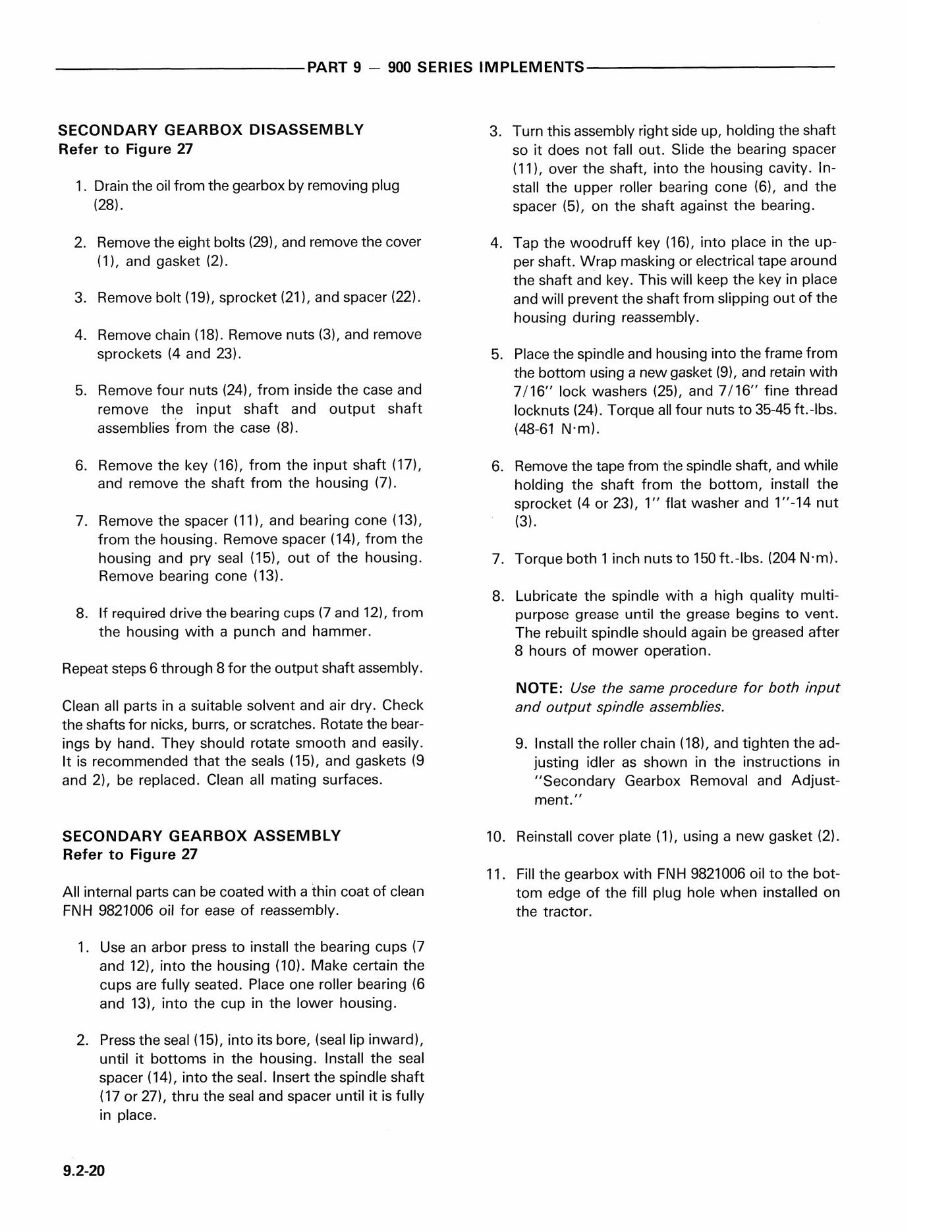 FORD 906 914 918H 928 930A 951B 953B 954B Implements Factory Workshop Service Manual
