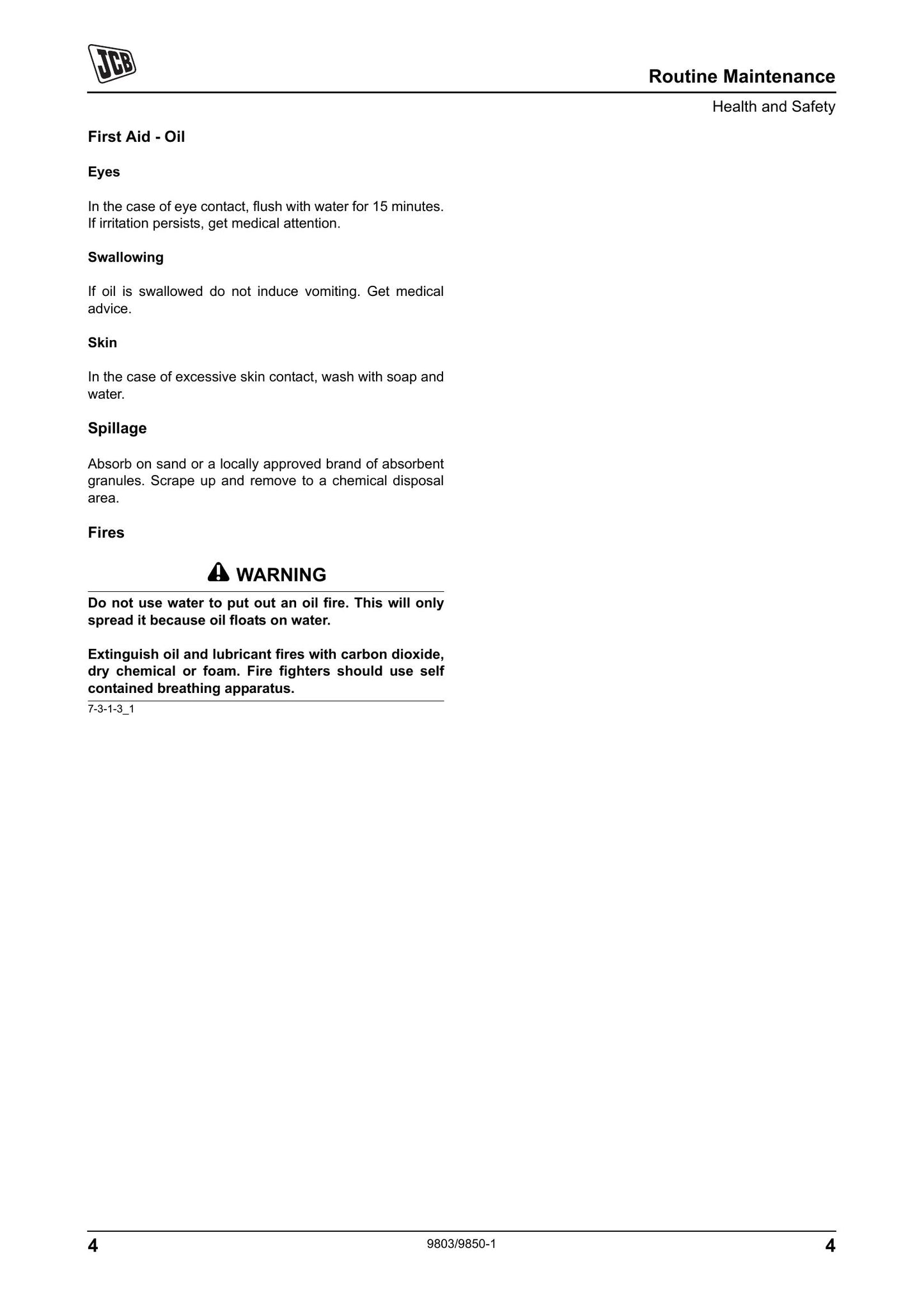 JCB VMS 71 Vibratory Roller Factory Workshop Service Manual 9803/9850-1